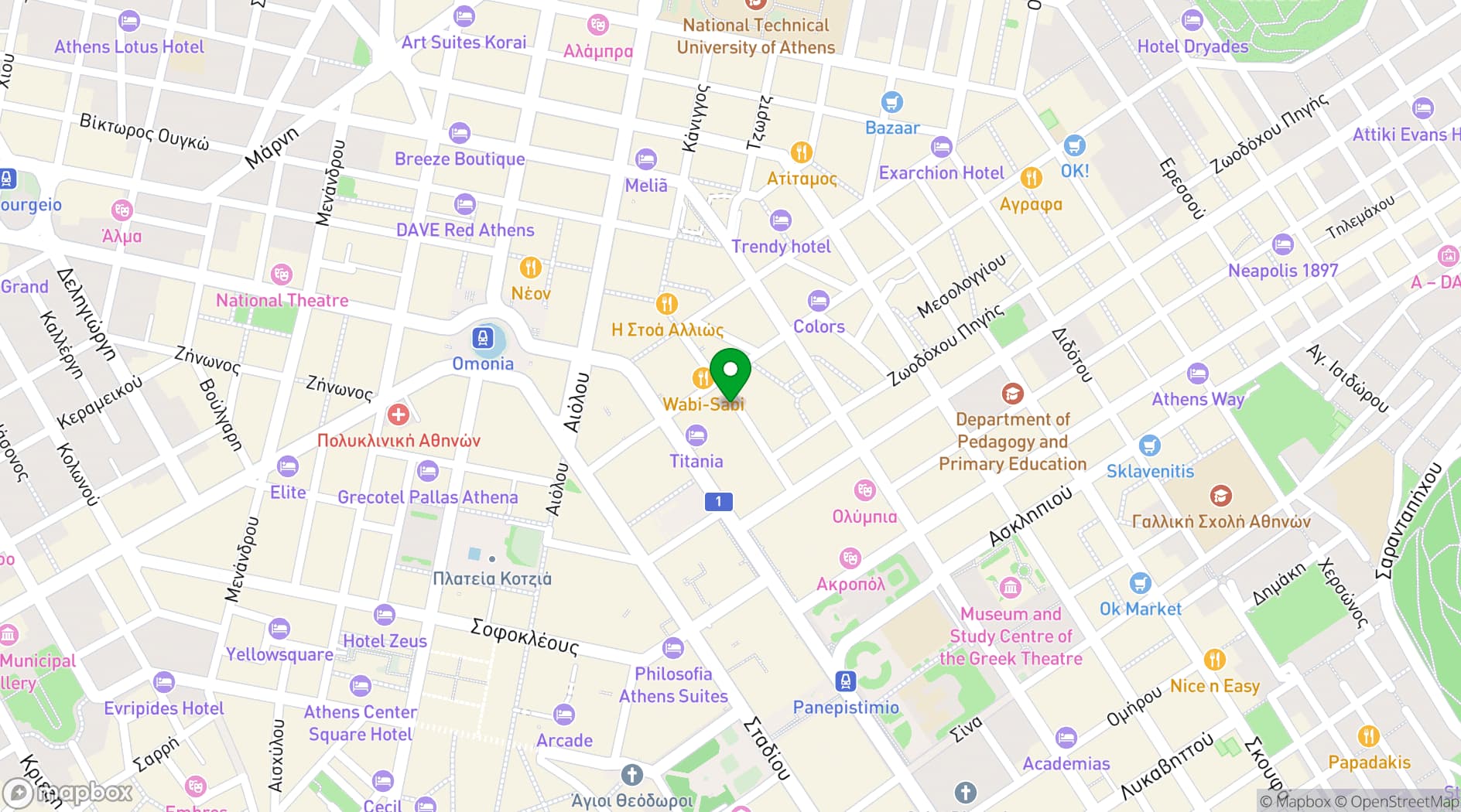 Map showing ViOS Downtown