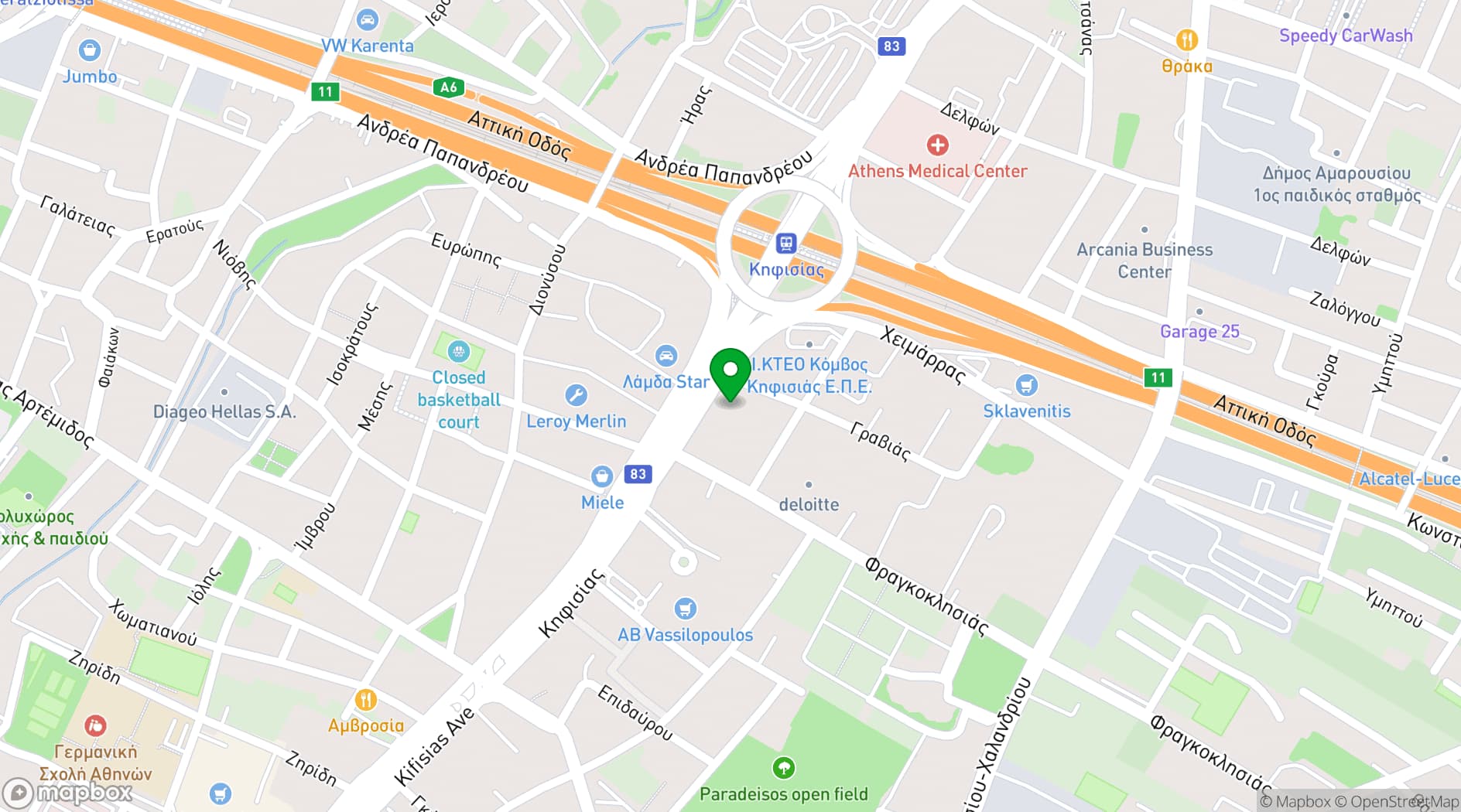Map showing Business Hive