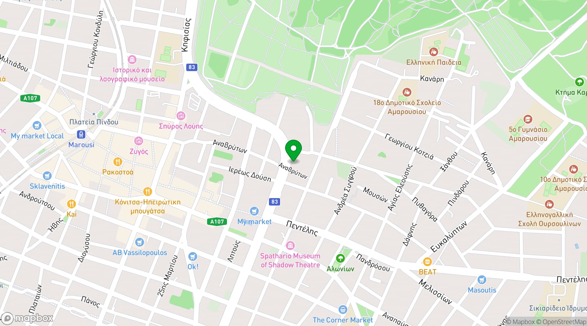 Map showing Leoforos Kifisias & Sofokleous