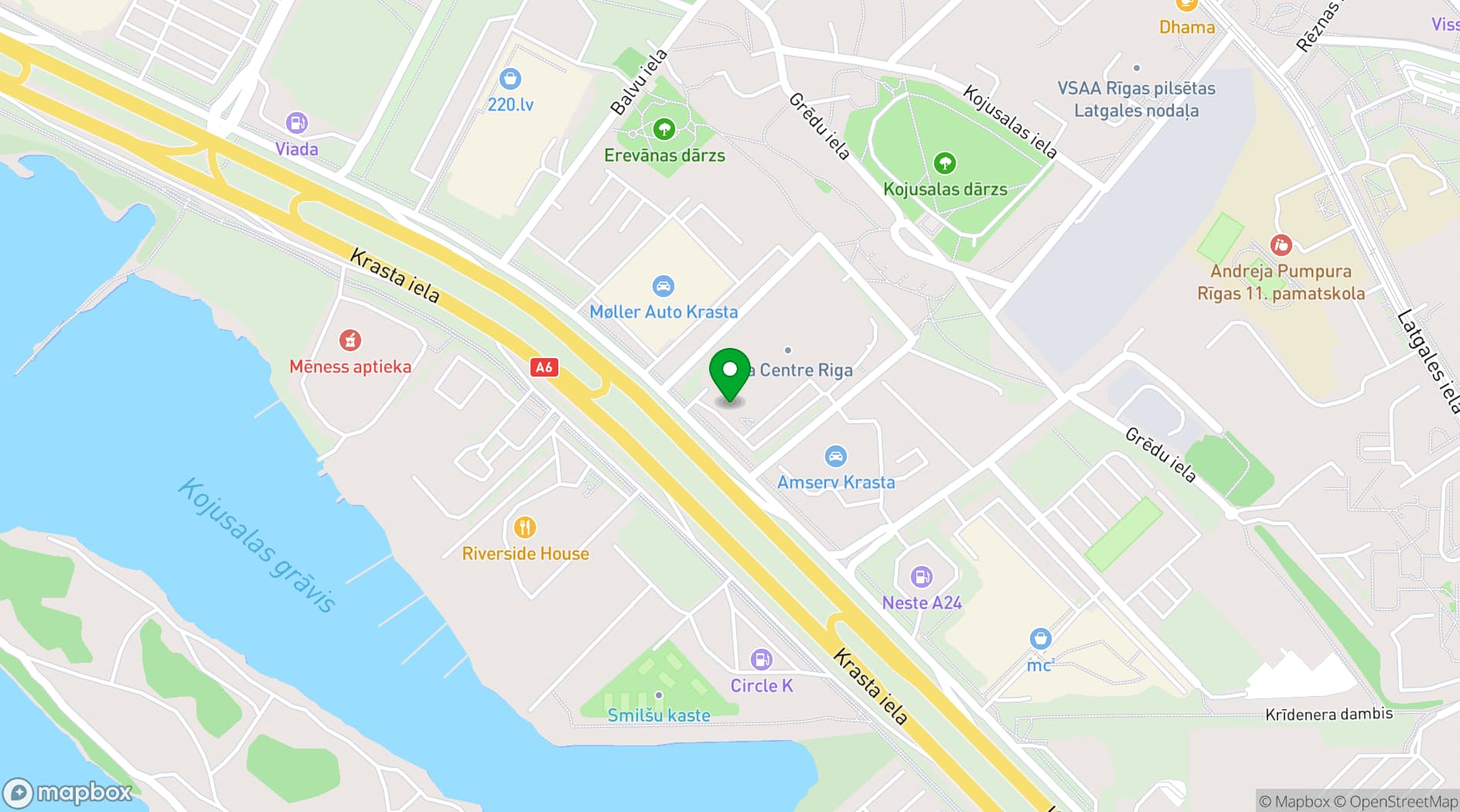 Map showing Atta Centre