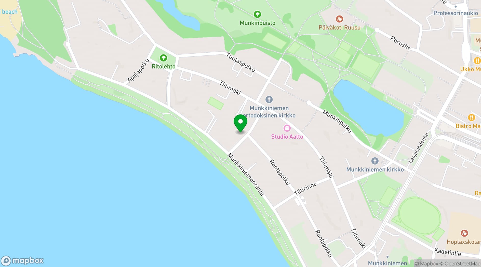 Map showing Munkkiniemi Service Centre