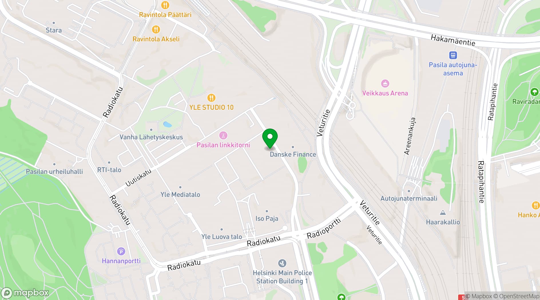 Map showing Pasilan Linkki