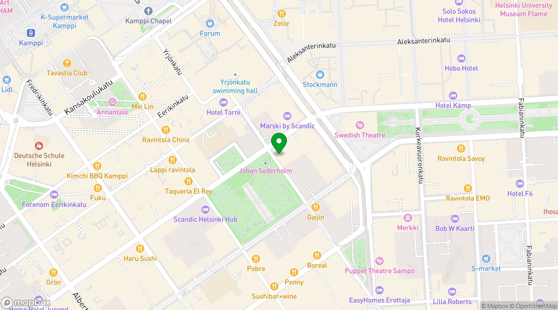 Map showing Hotel St. George