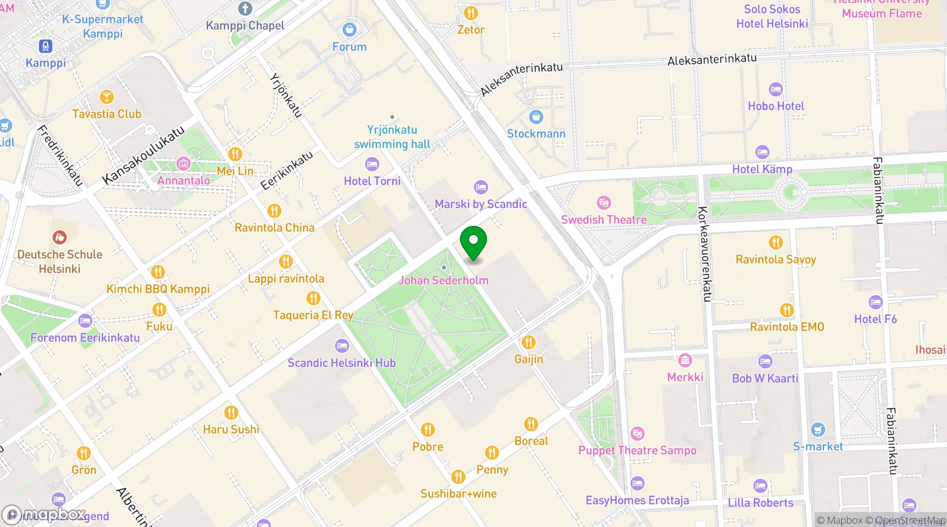 Map showing St Georges Hotel