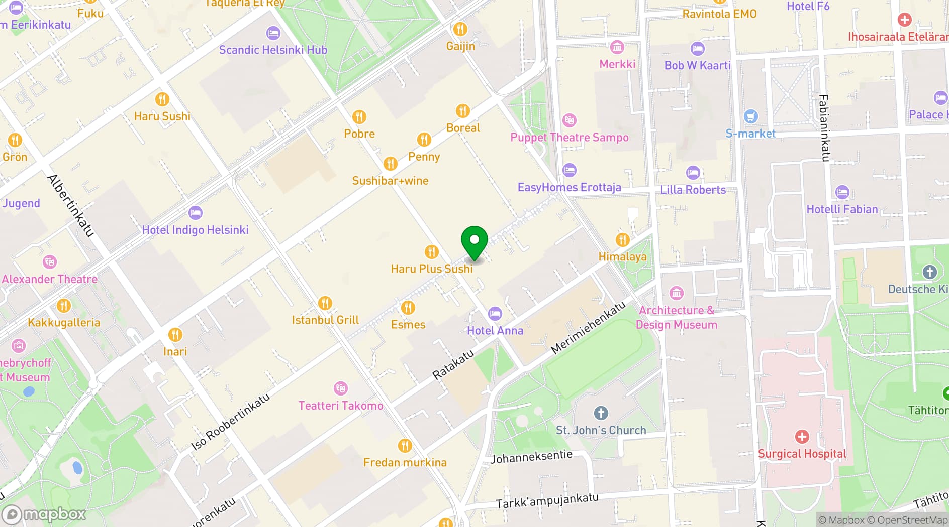 Map showing Top Lounges Astoria