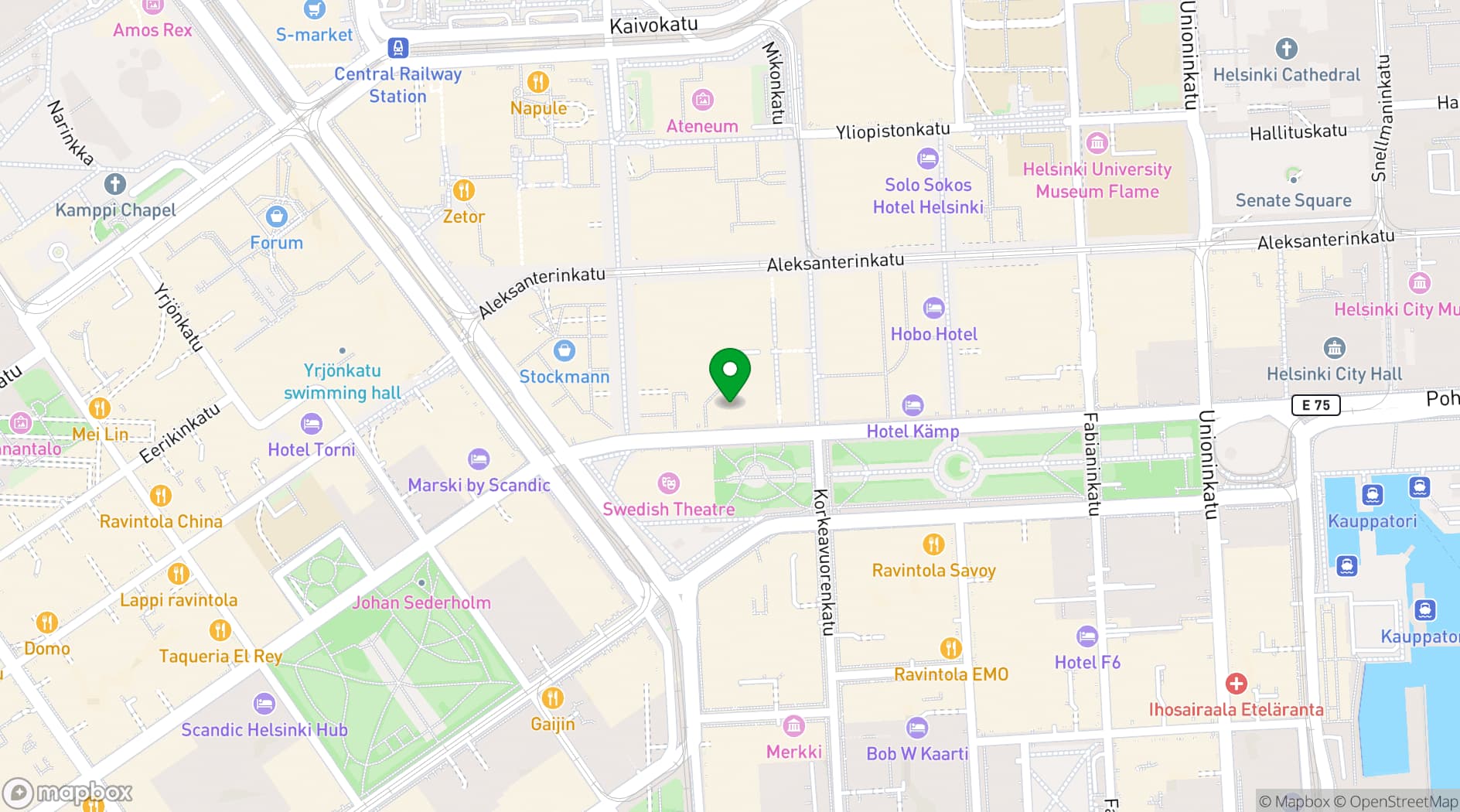 Map showing Café Esplanad