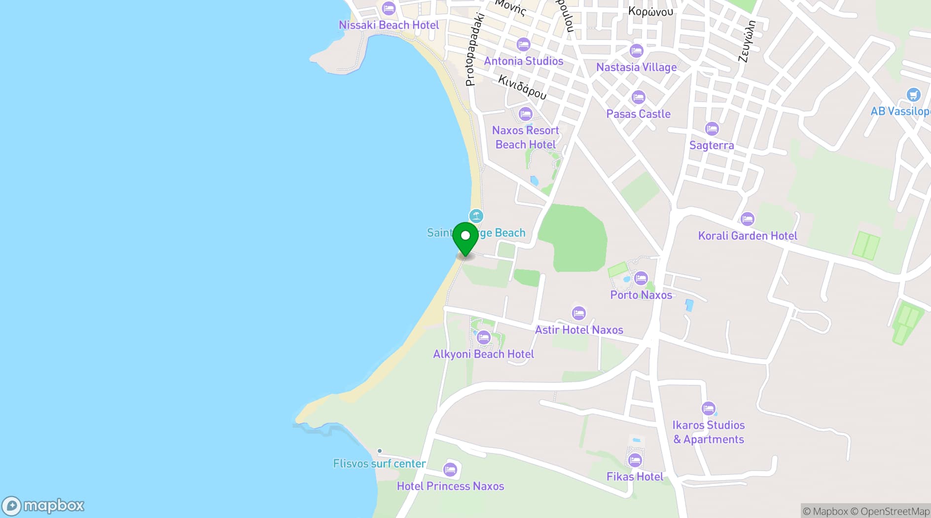 Map showing Paradise Beach Cafe
