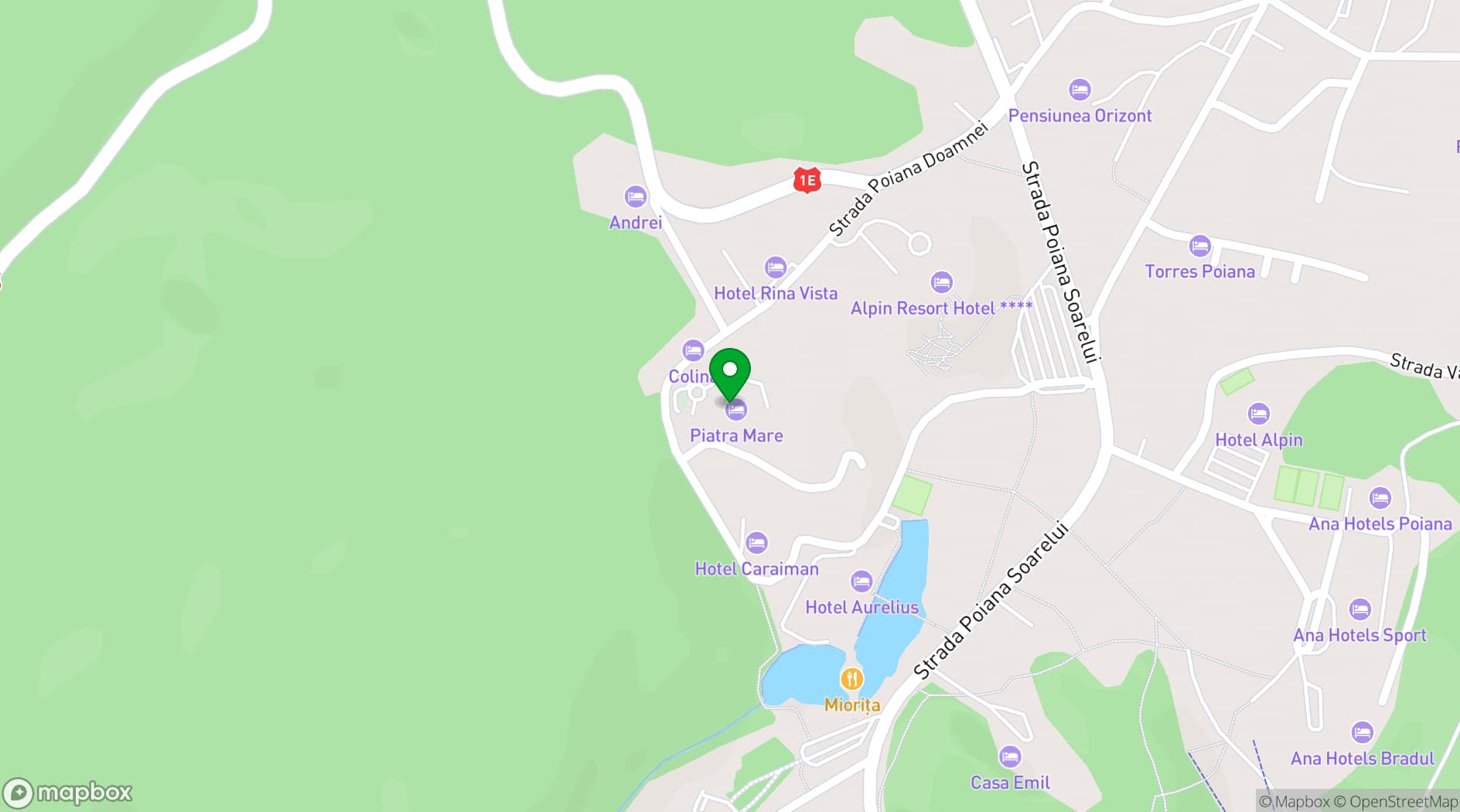 Map showing Piatra Mare - Conference & Resort Hotel