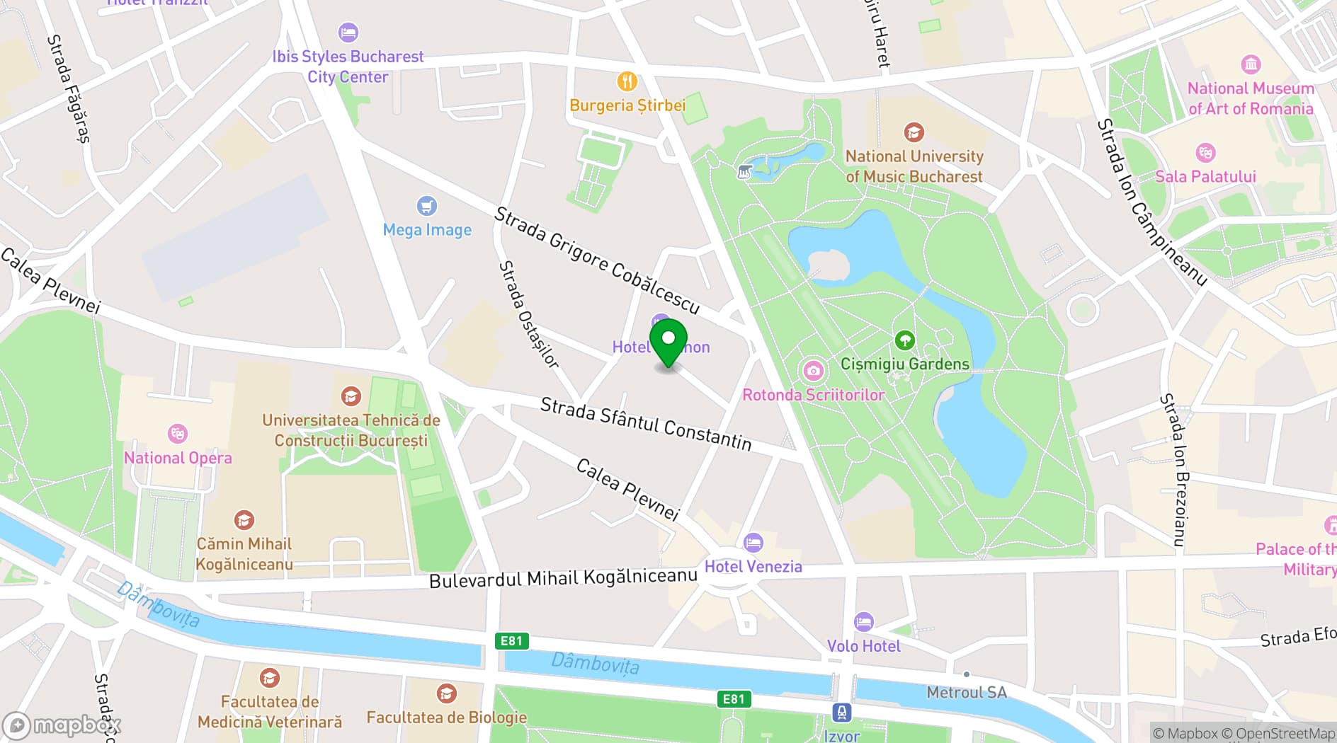 Map showing Epoque Hotel