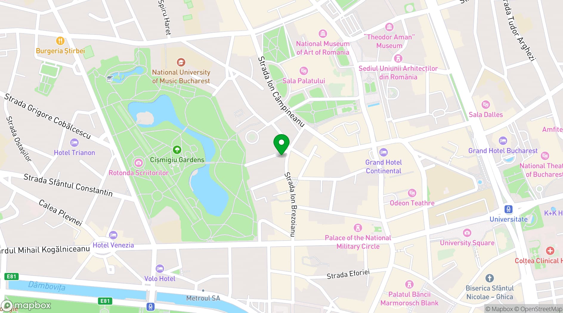 Map showing Hotel Opera