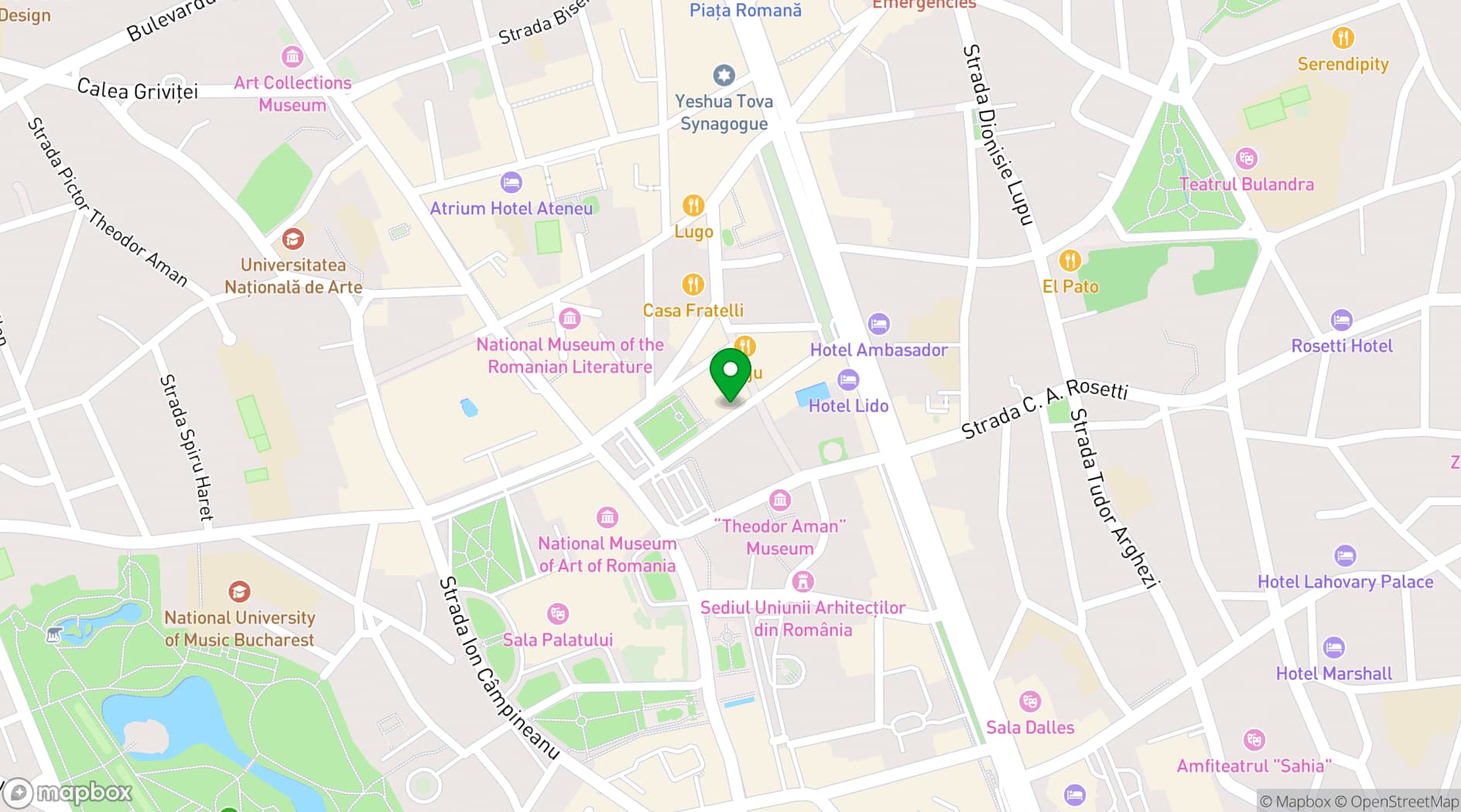 Map showing Filarmonica George Enescu