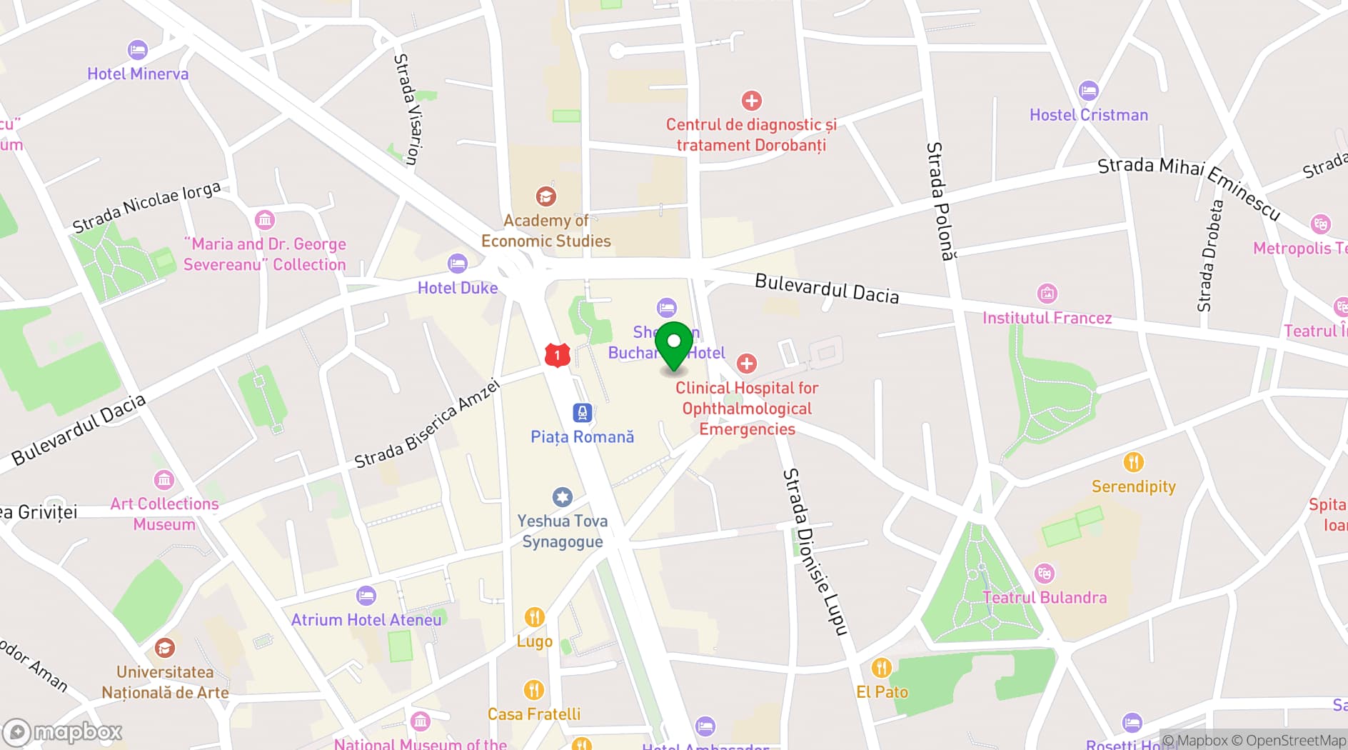 Map showing Restaurant Casa Oamenilor de Știință