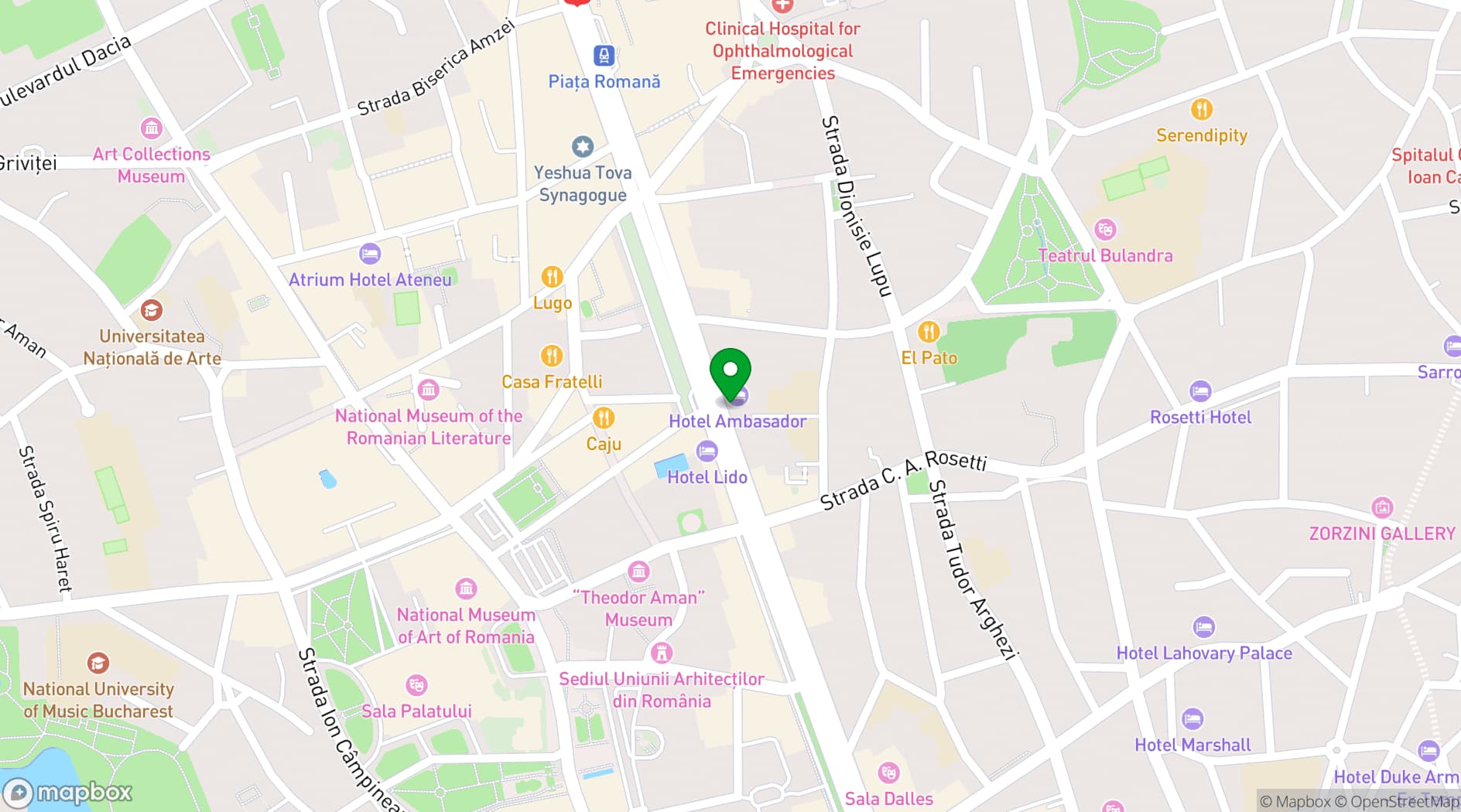Map showing Hotel Ambasador