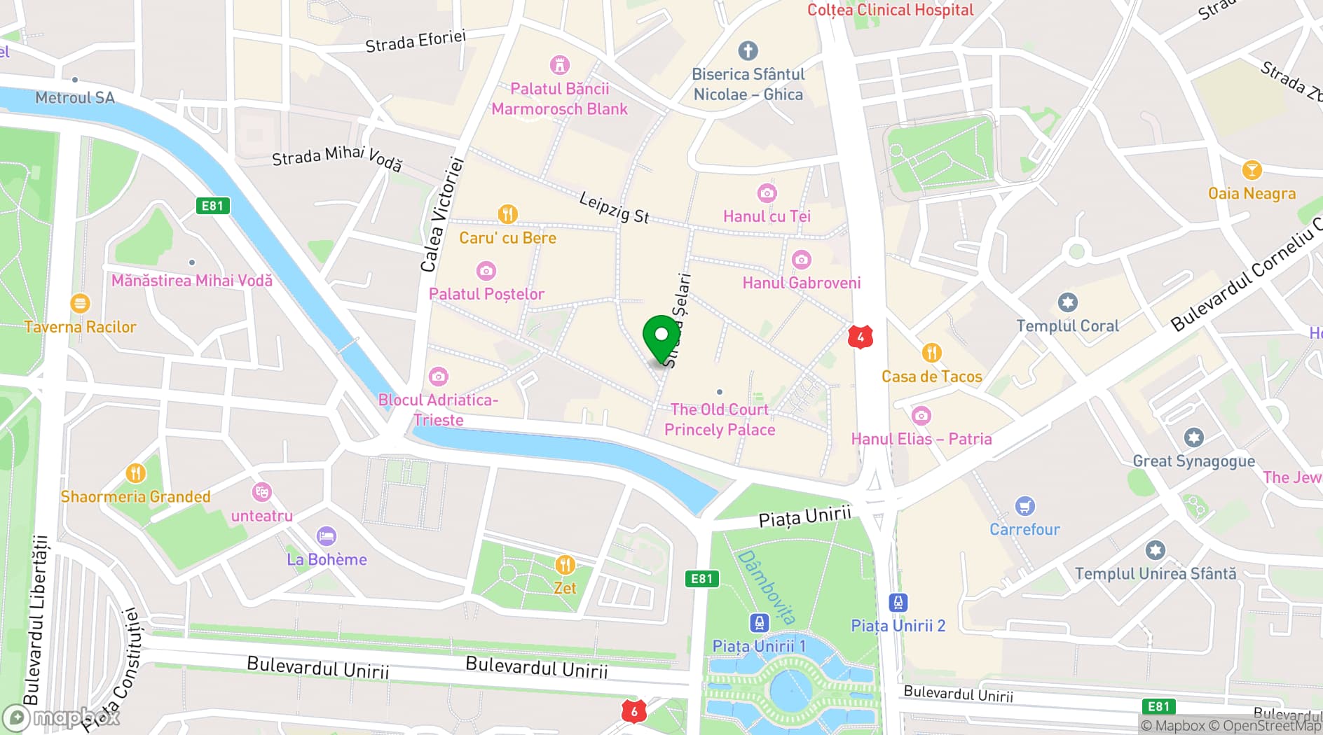 Map showing The Vintage Pub