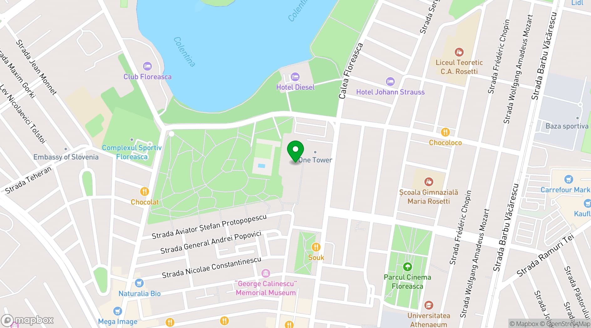 Map showing Élephante Bucharest