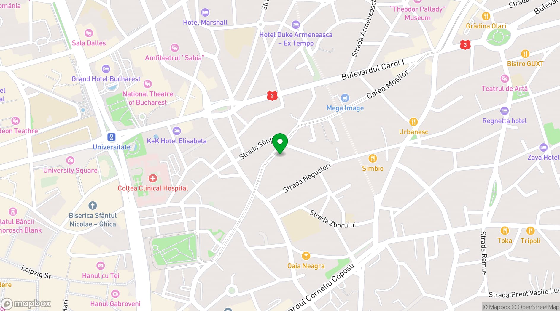 Map showing Atrium Hotel Bucharest City Center