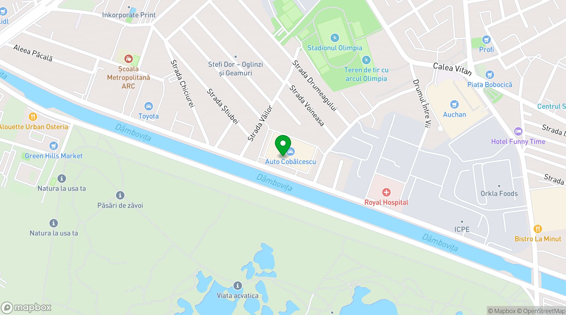 Map showing Dacia Auto Cobălcescu București