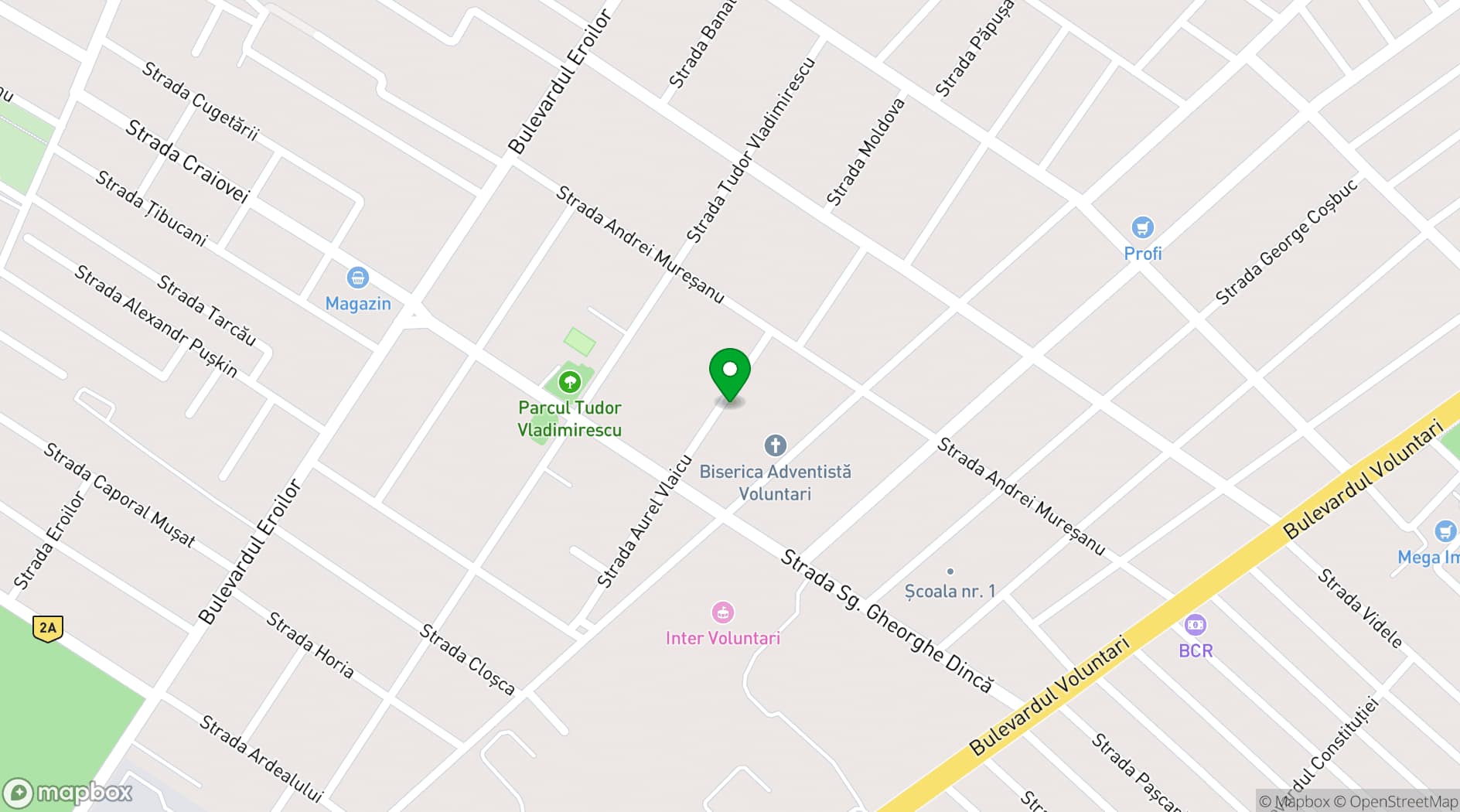 Map showing The Yellow House