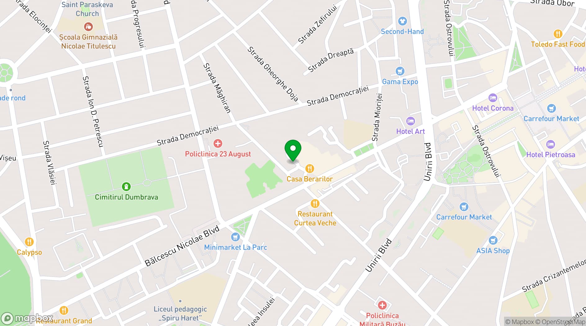 Map showing Dacia Dining