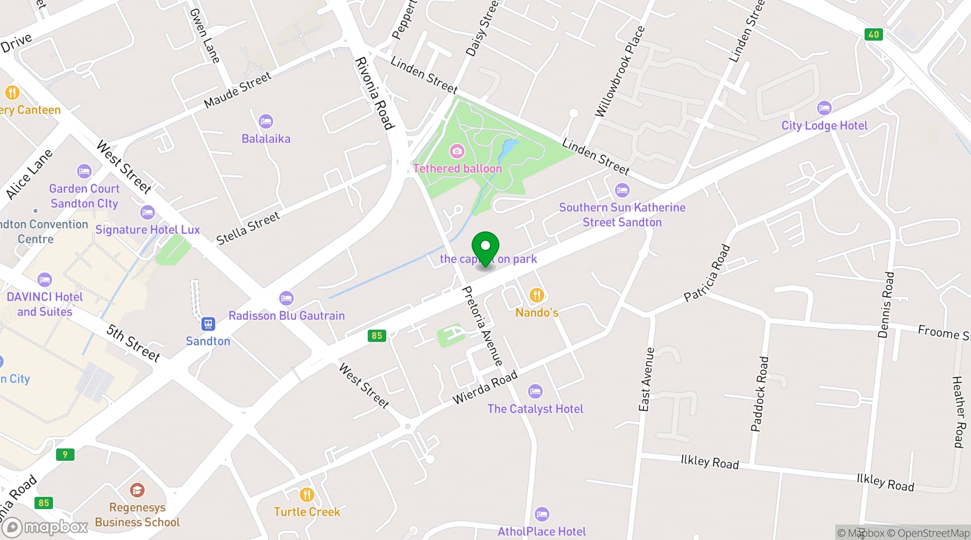 Map showing The Capital Conference Venues