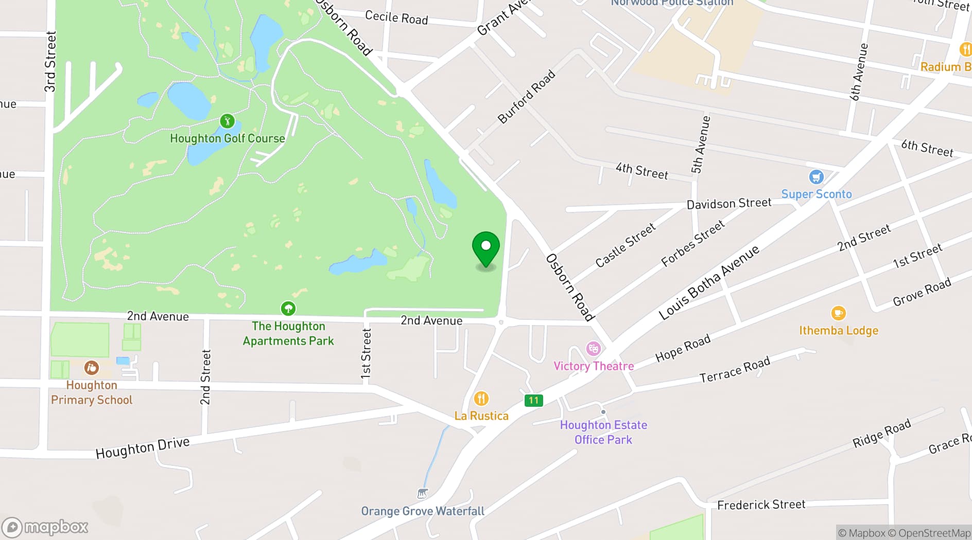 Map showing The Venue at The Houghton Hotel