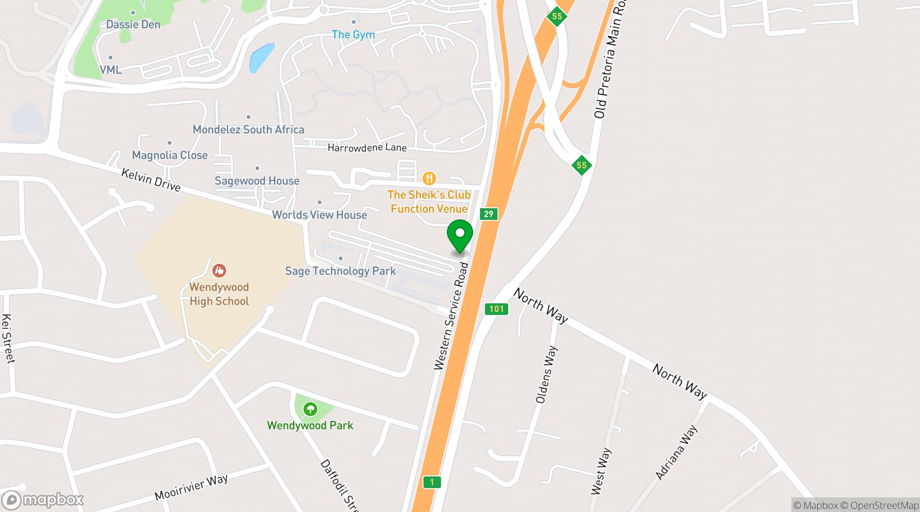 Map showing CedarWoods of Sandton