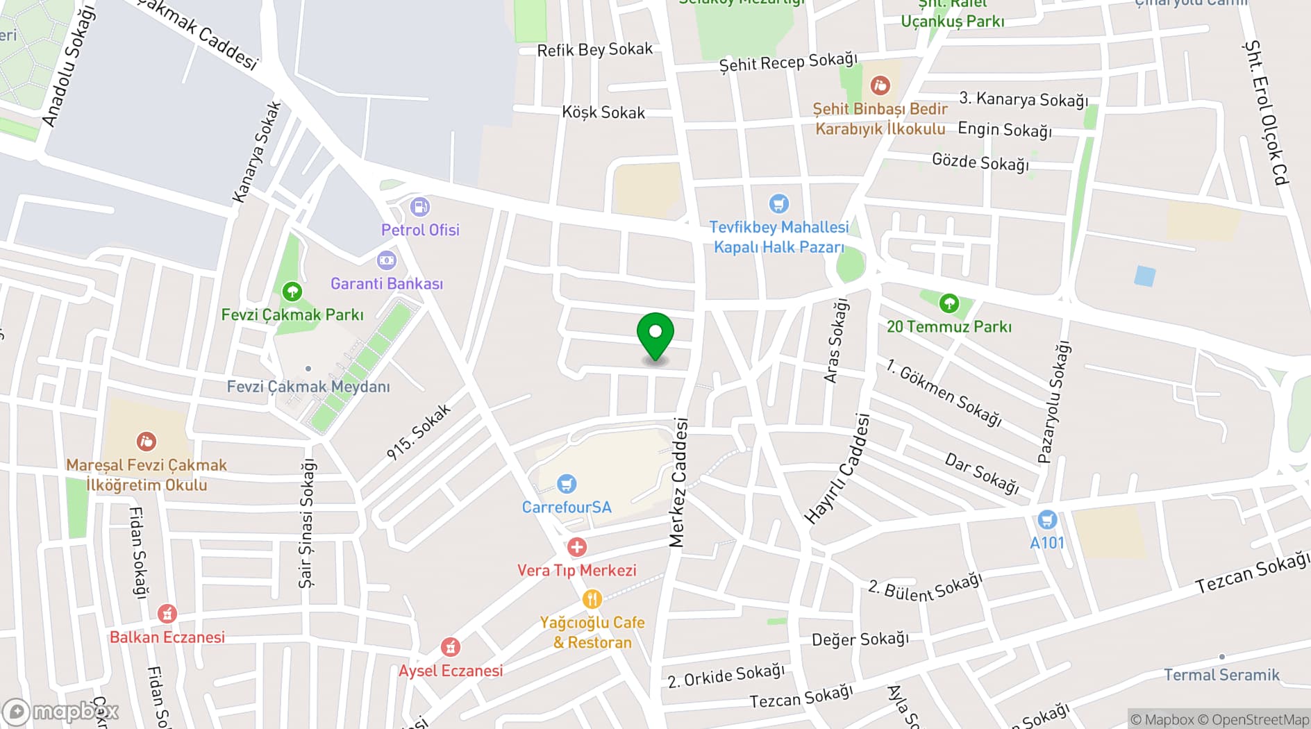Map showing Seyithan Palace Hotel