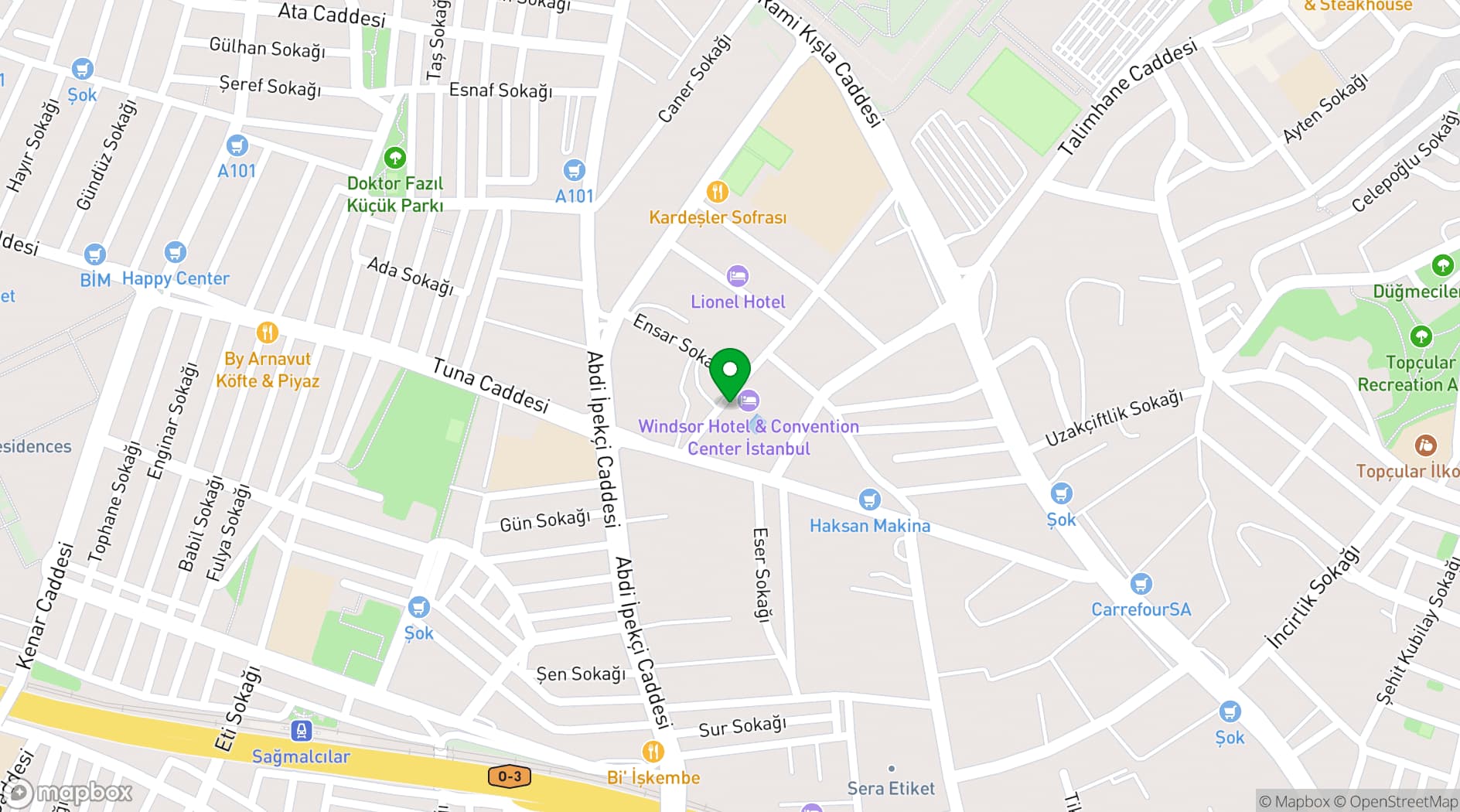 Map showing Titanic Hotels