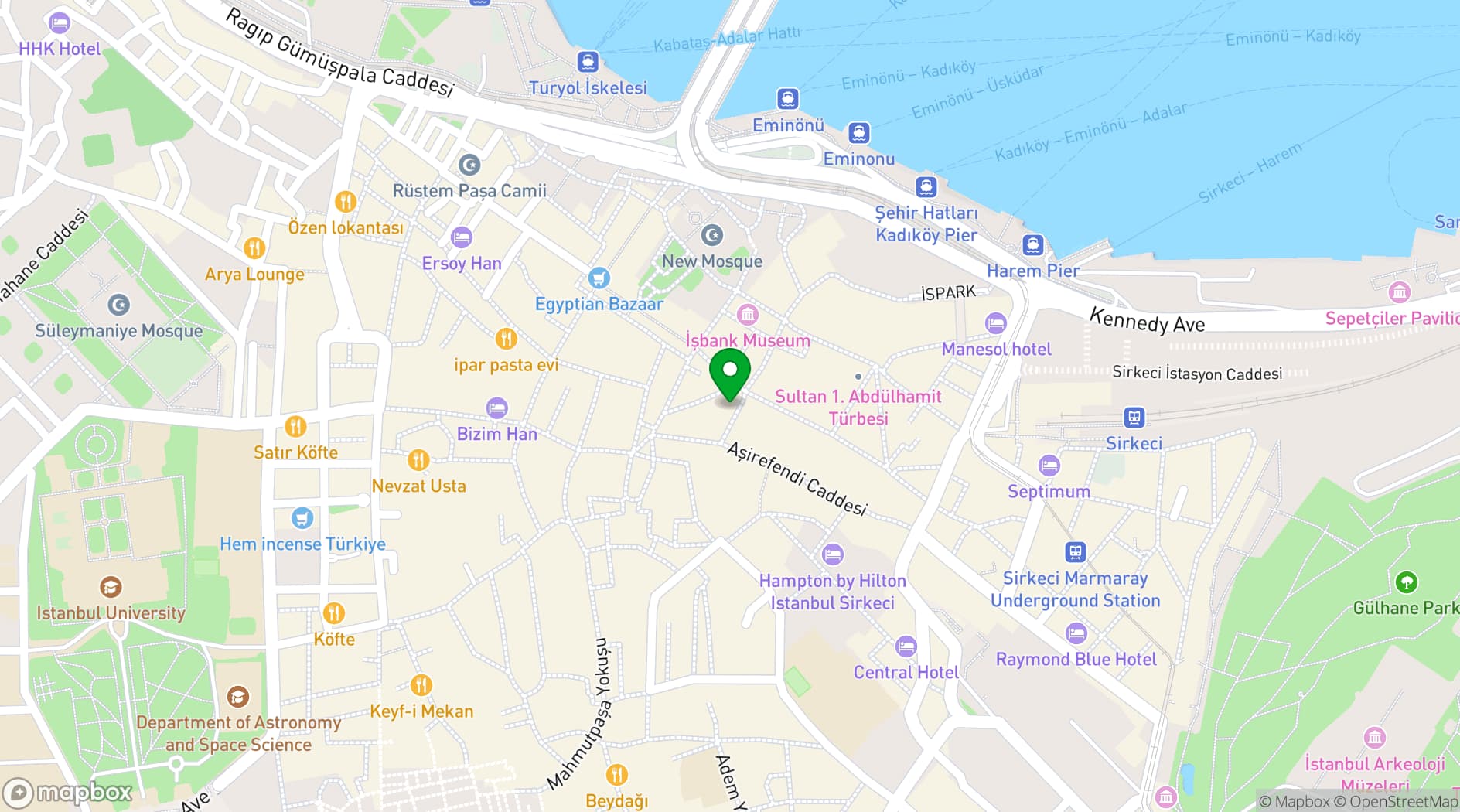 Map showing Orientbank Hotel Istanbul, Autograph Collection