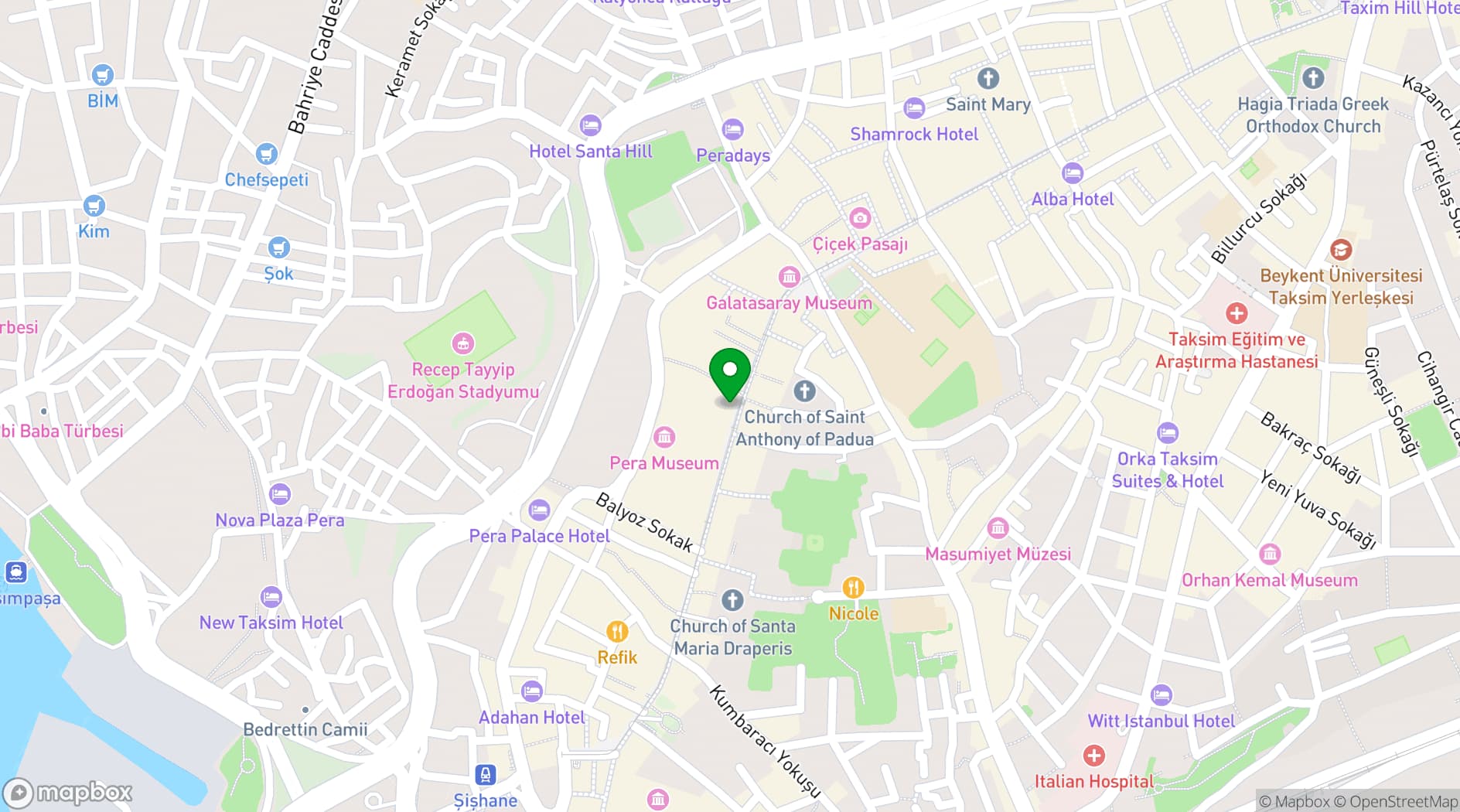 Map showing Salt Beyoğlu