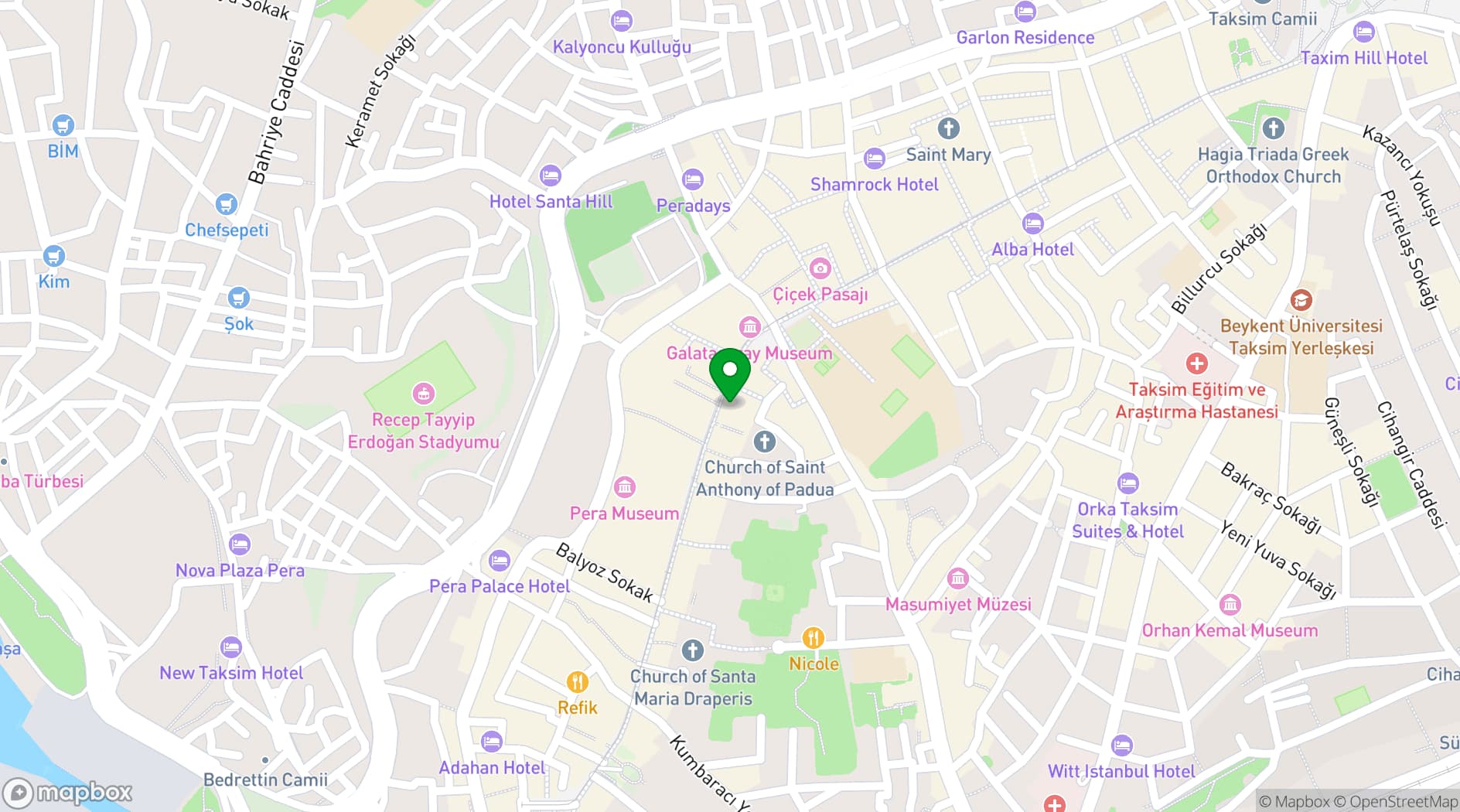 Map showing 360 Istanbul