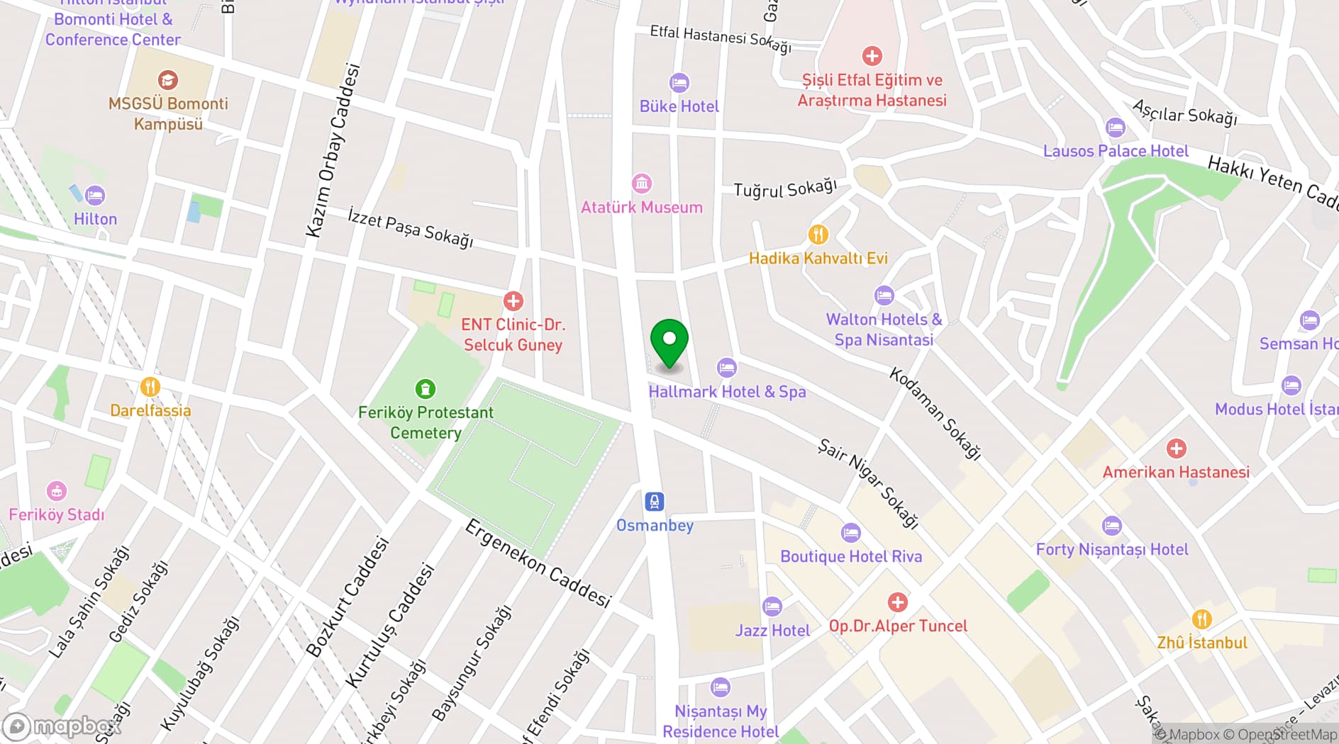 Map showing Lasagrada Hotel Istanbul