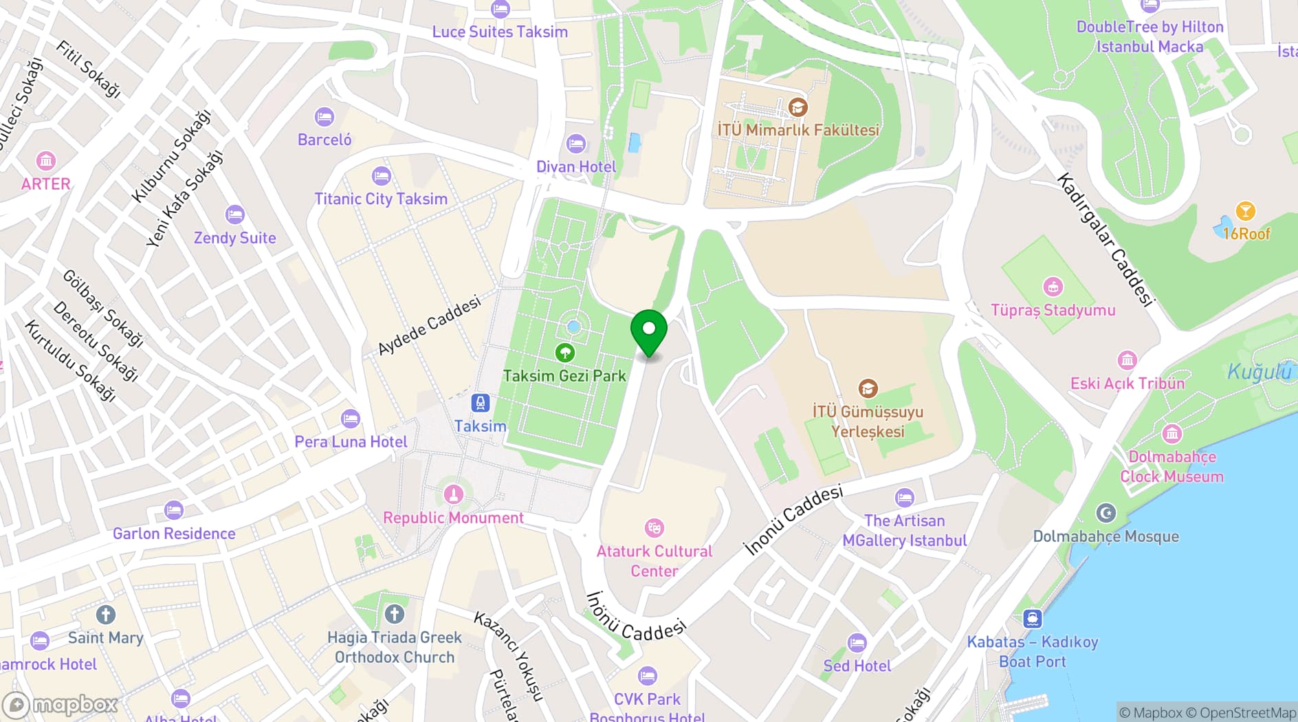 Map showing Gezi Hotel Bosphorus