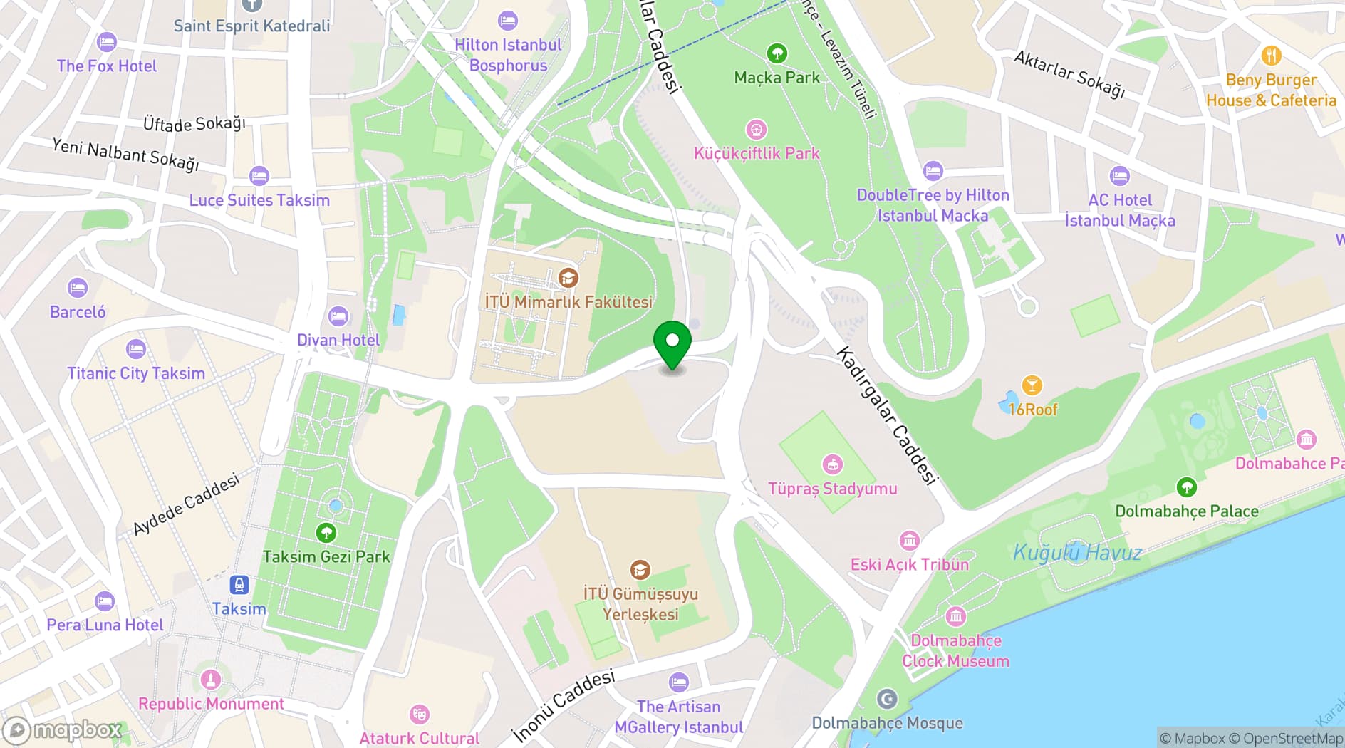 Map showing The Ritz-Carlton, Istanbul