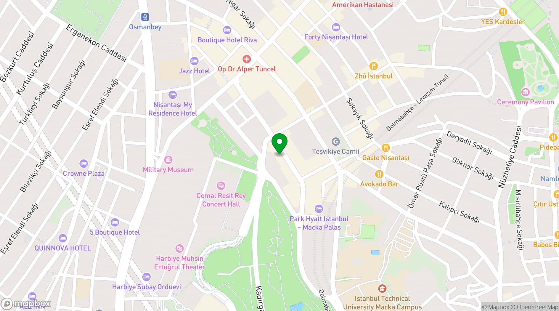 Map showing The Stay Nisantasi