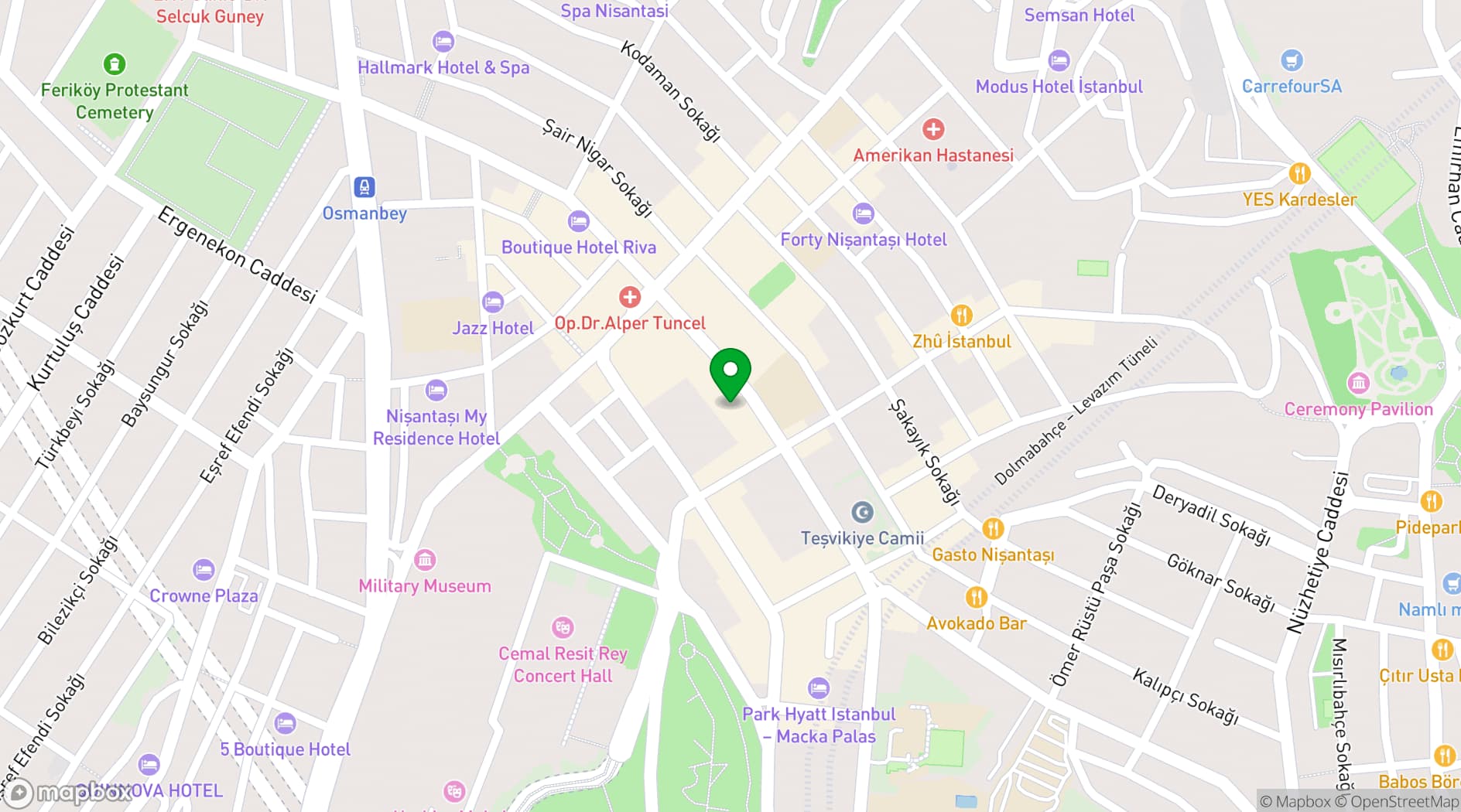 Map showing Boulevard Nişantaşı