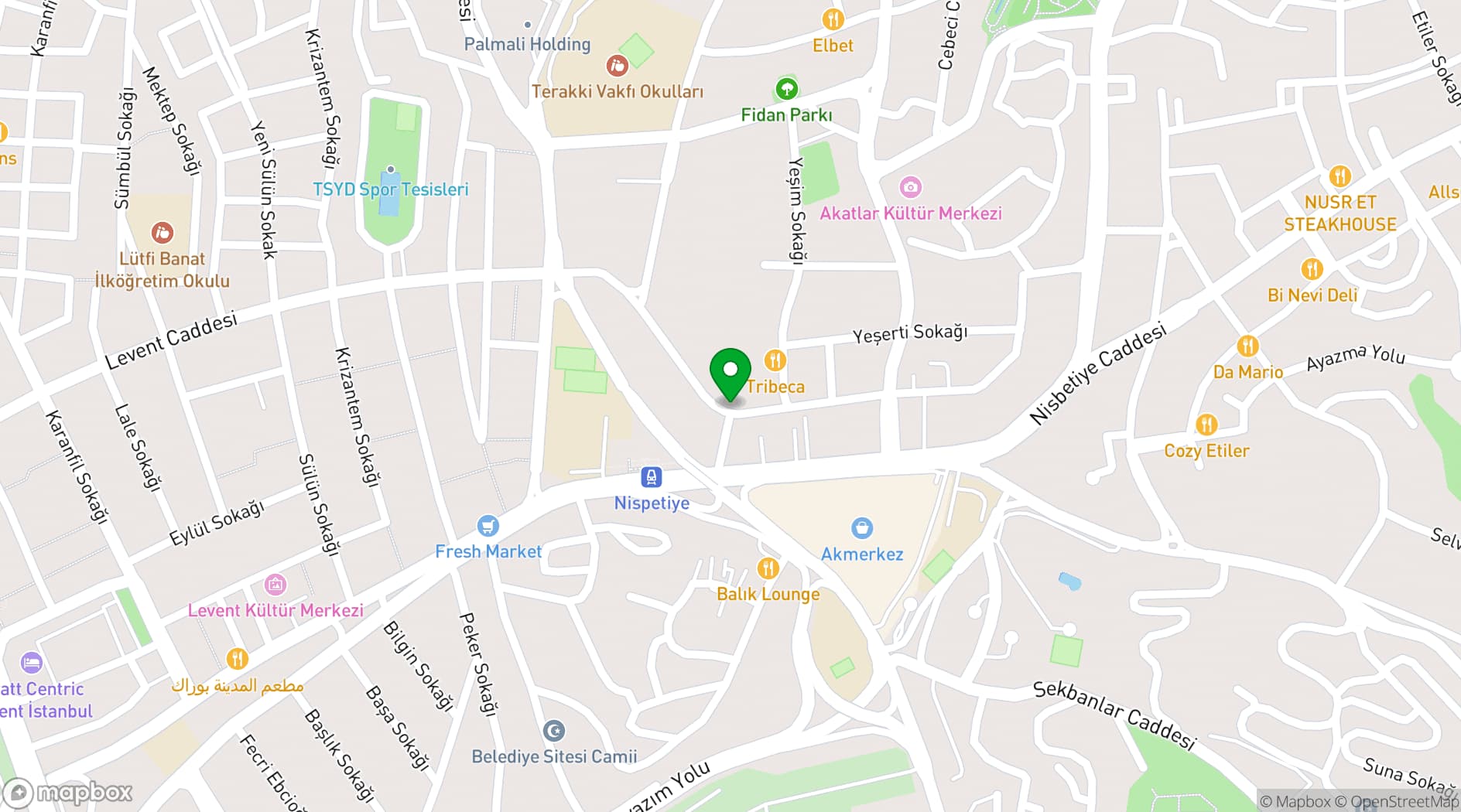Map showing Mandarin Oriental Etiler