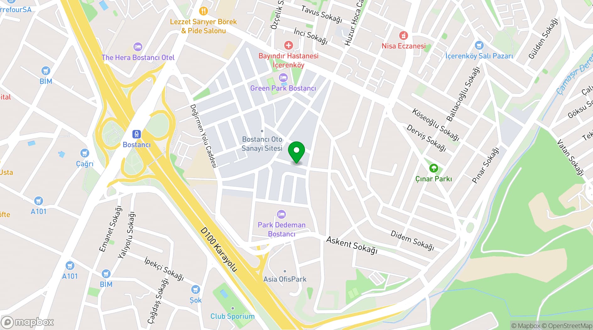 Map showing Dedeman Bostancı