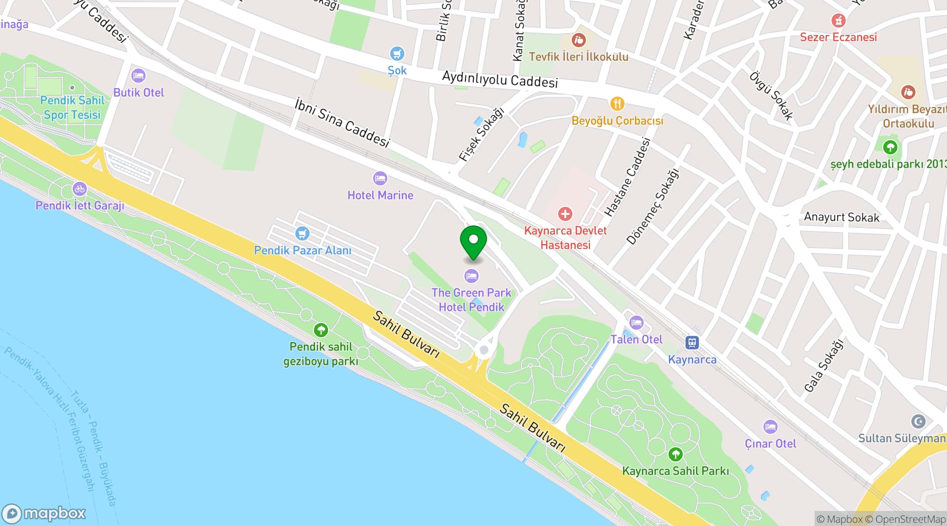 Map showing The Green Park Pendik