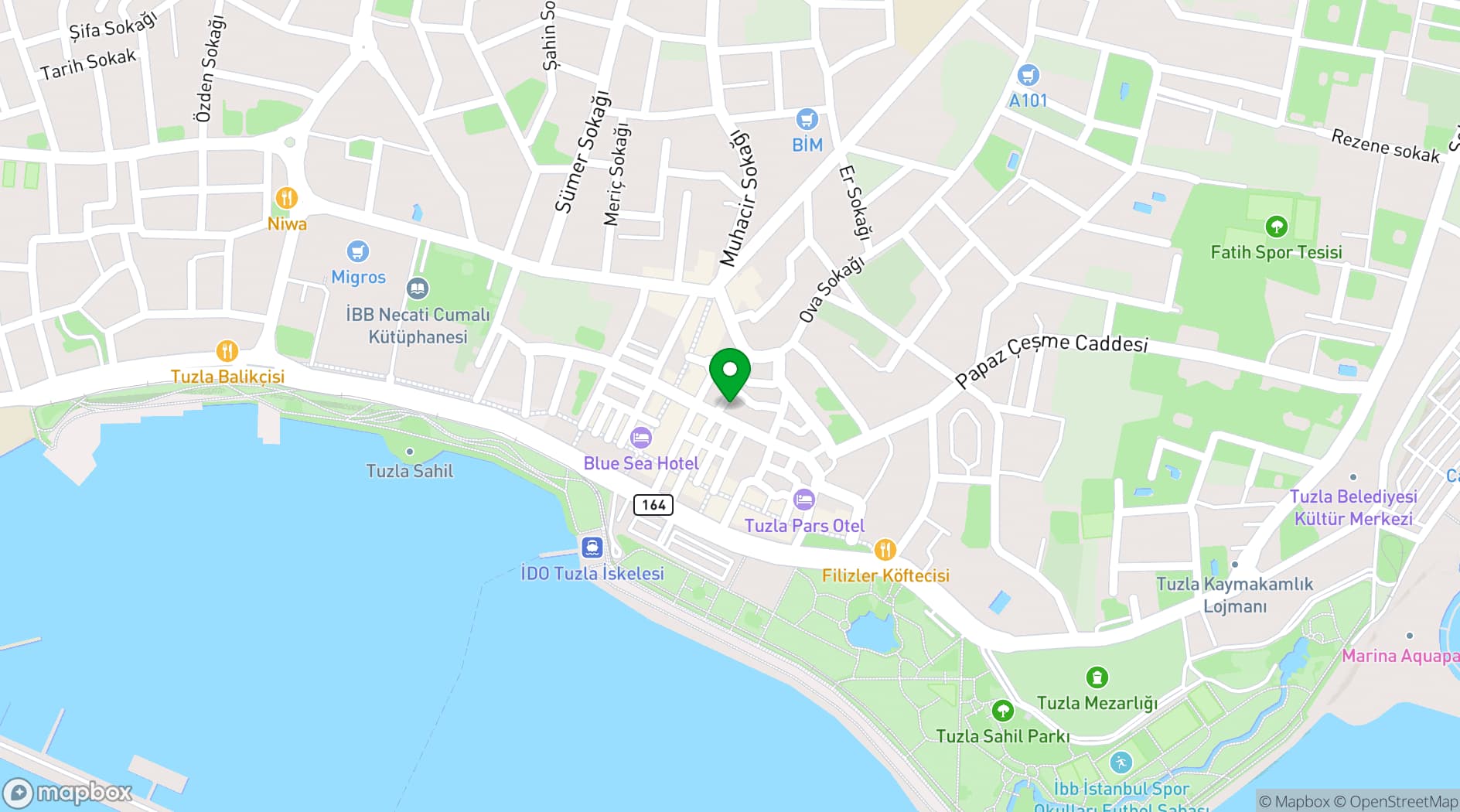 Map showing Tuzla Garden Hotel & Spa