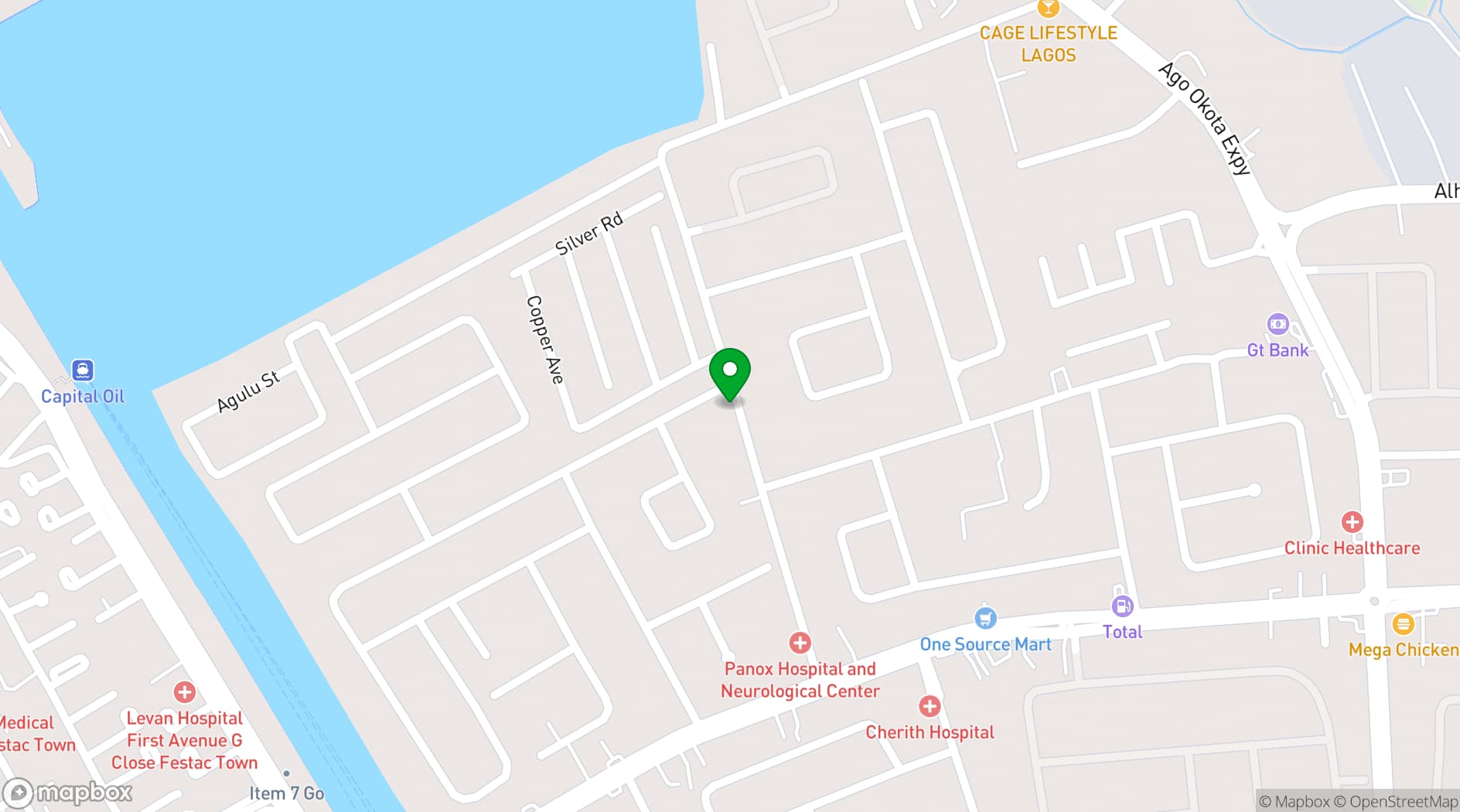 Map showing Adig Suites, Amuwo Odofin
