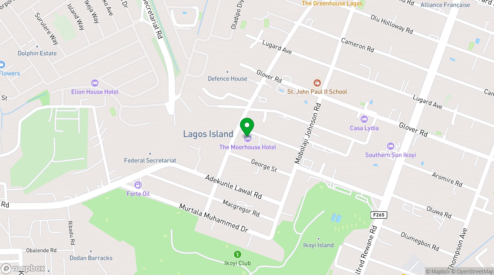 Map showing The Moorehouse Ikoyi