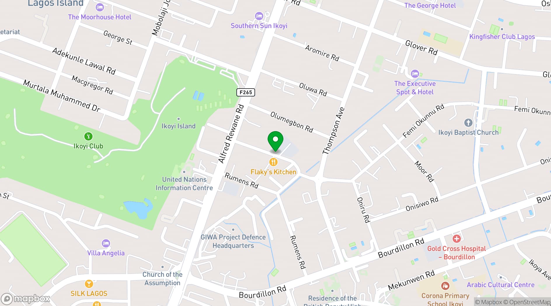 Map showing Centre Point