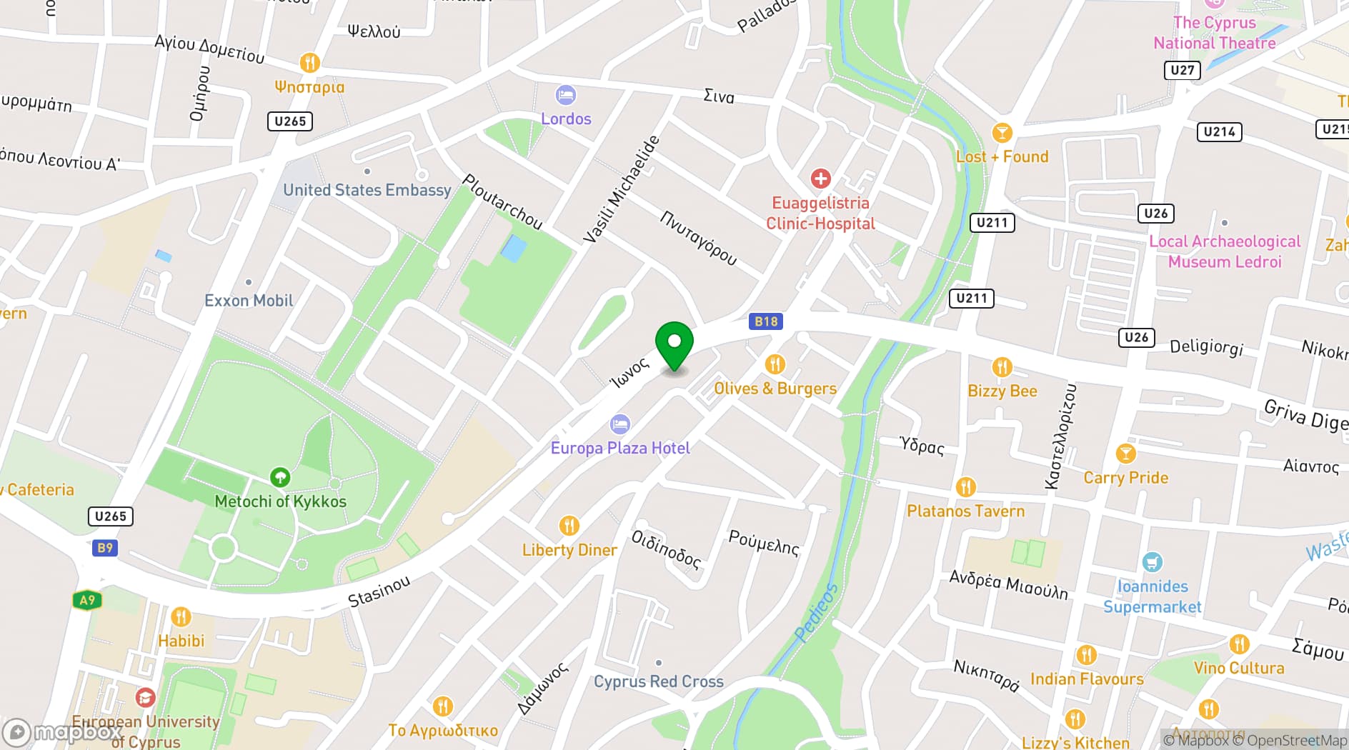 Map showing Residence Venue