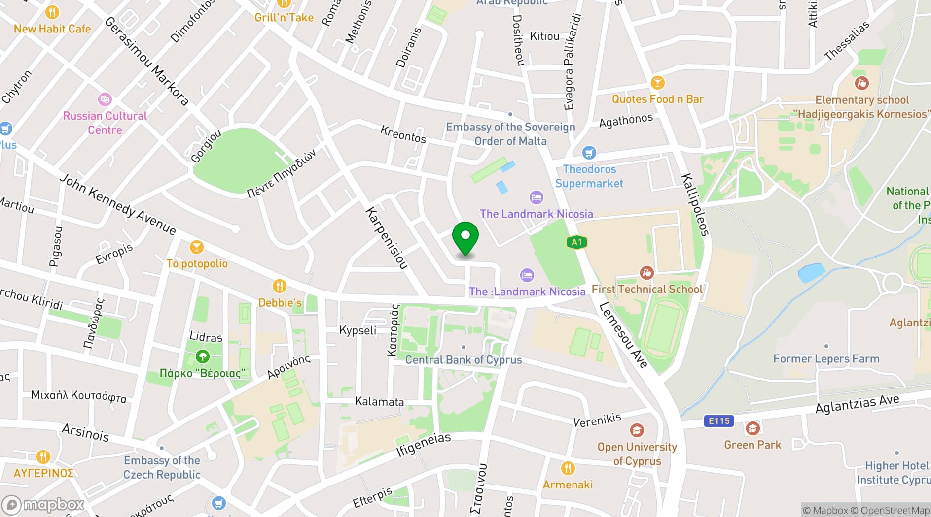 Map showing Semeli Hotel