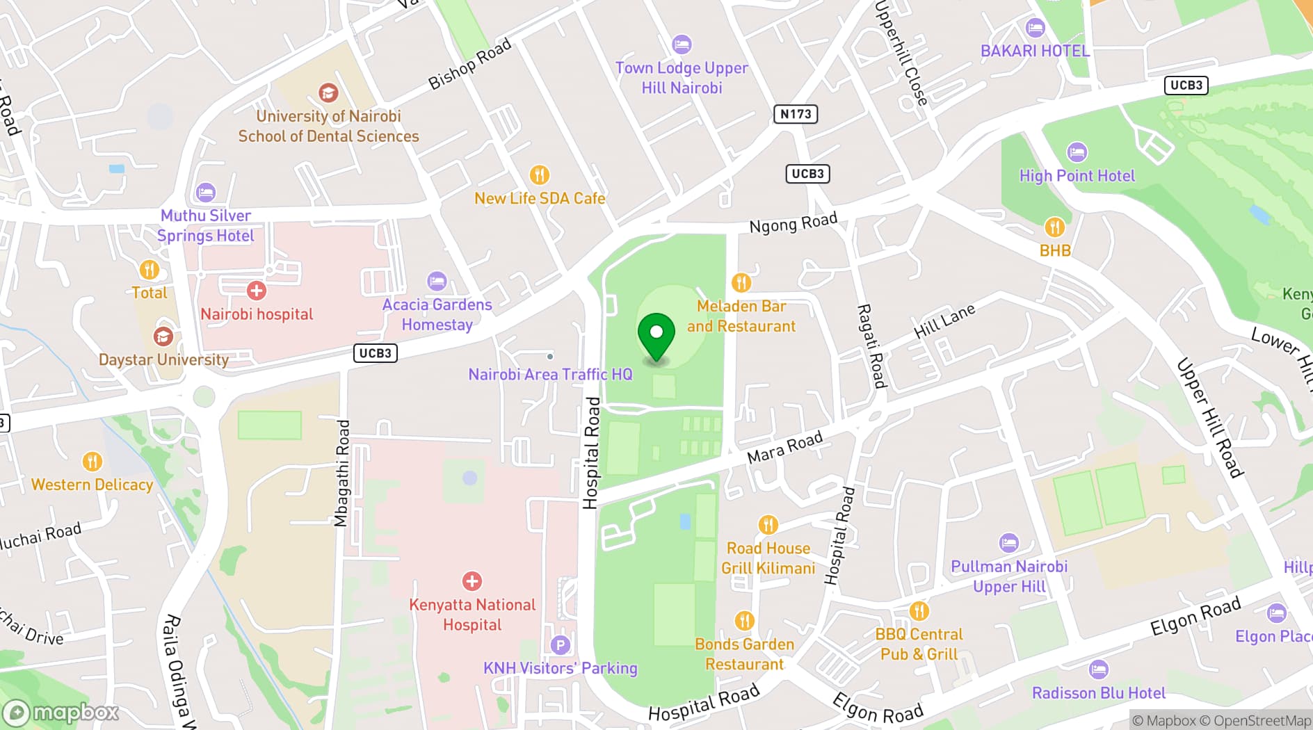 Map showing The Nairobi Club