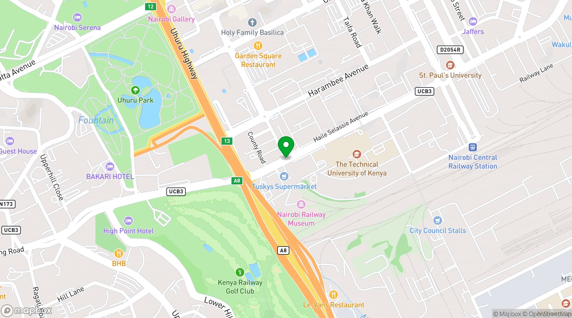 Map showing The Kenya Institute of Management