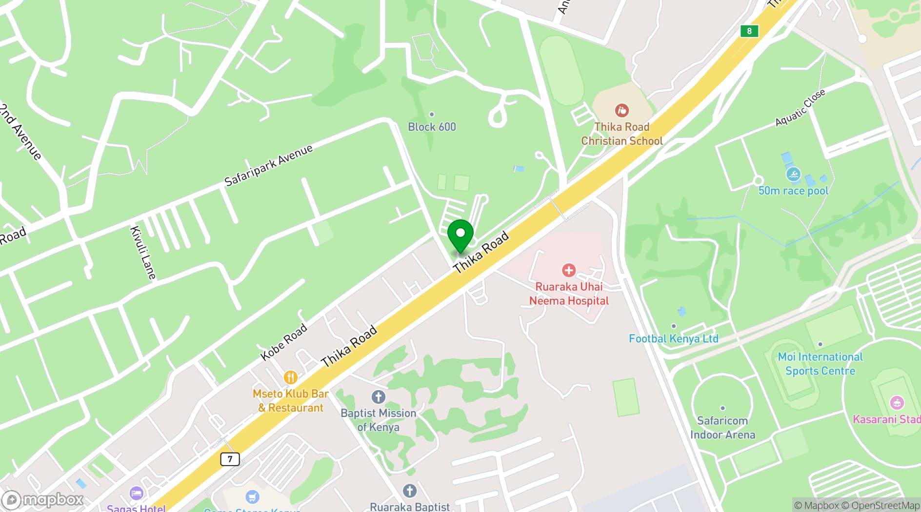 Map showing Safari Park Hotel & Casino