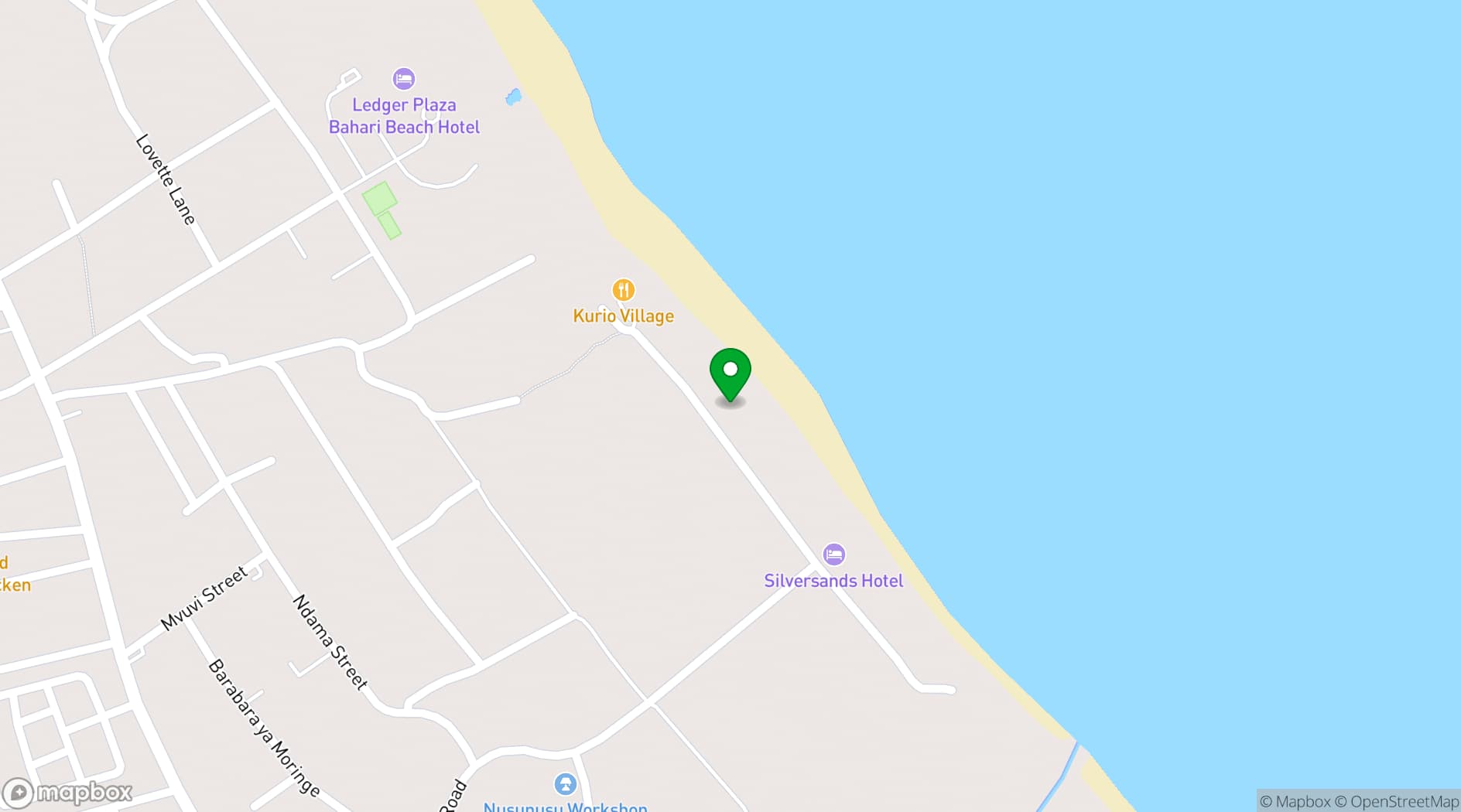 Map showing BEACH HOUSE