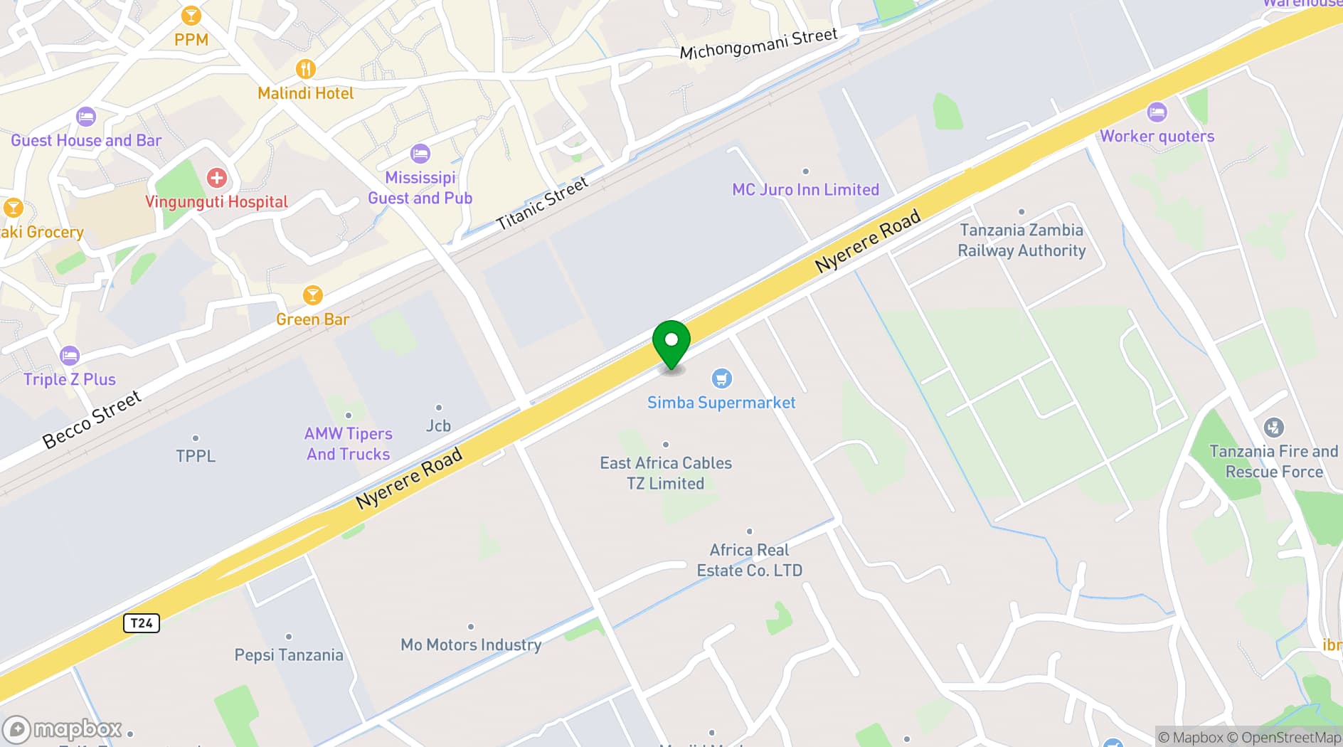 Map showing Hotel Blue Sapphire